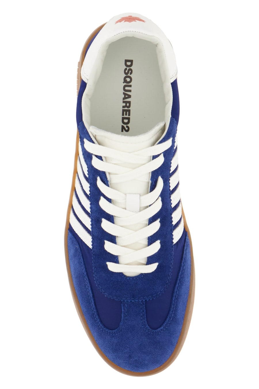 Dsquared2 Sneakers Boxer in pelle scamosciata blu, view 4