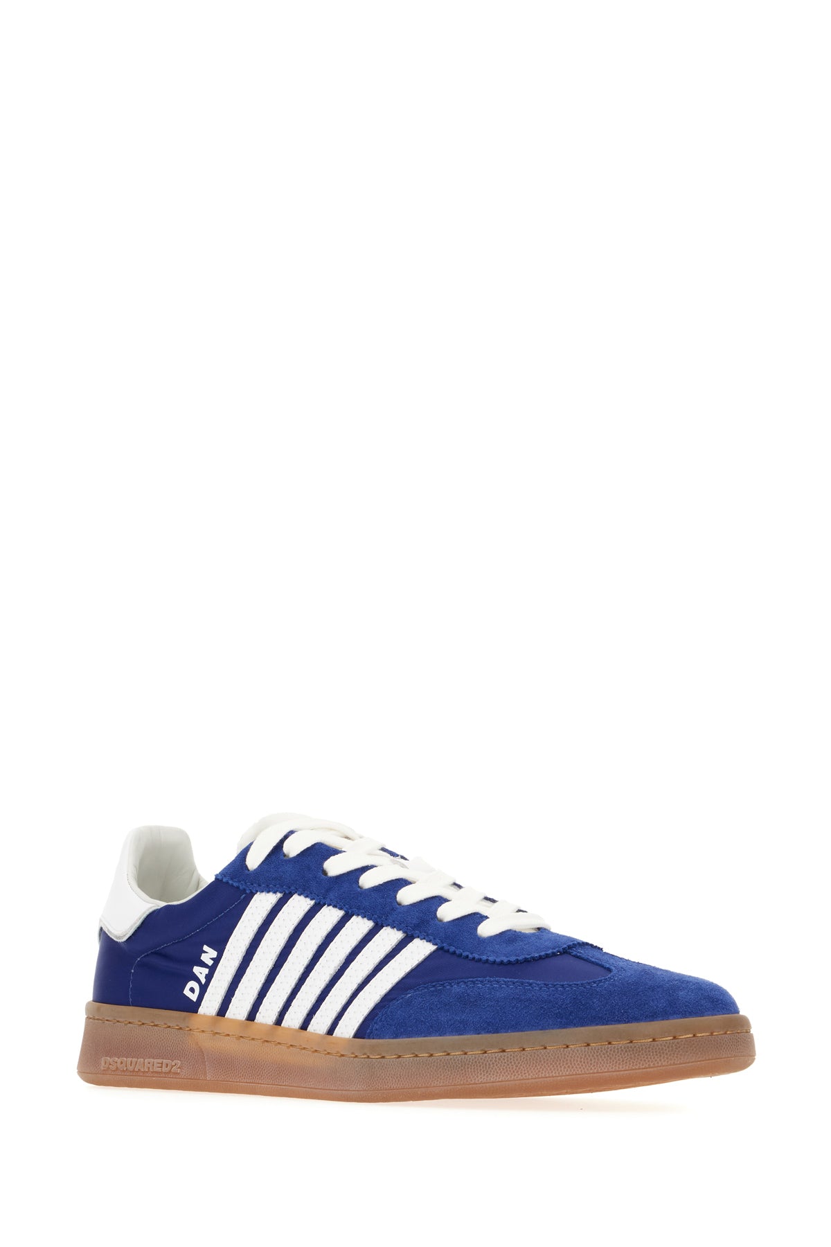 Dsquared2 Sneakers Boxer in pelle scamosciata blu, view 2