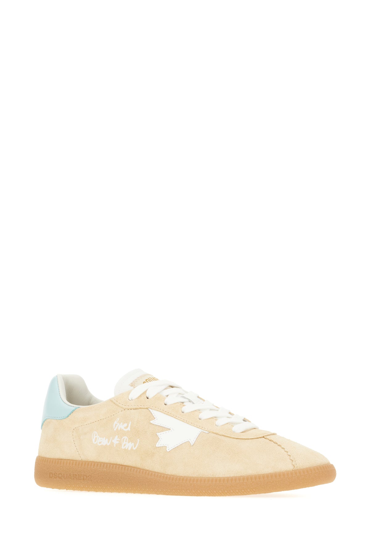 Dsquared2 Sneakers Rebel in pelle scamosciata beige, view 2