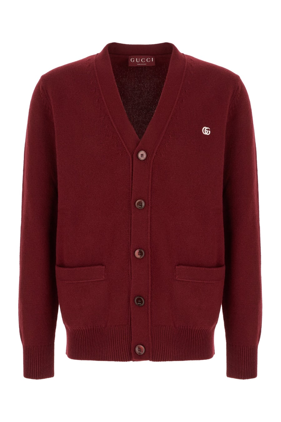 Gucci Cardigan bordeaux in lana e cashmere