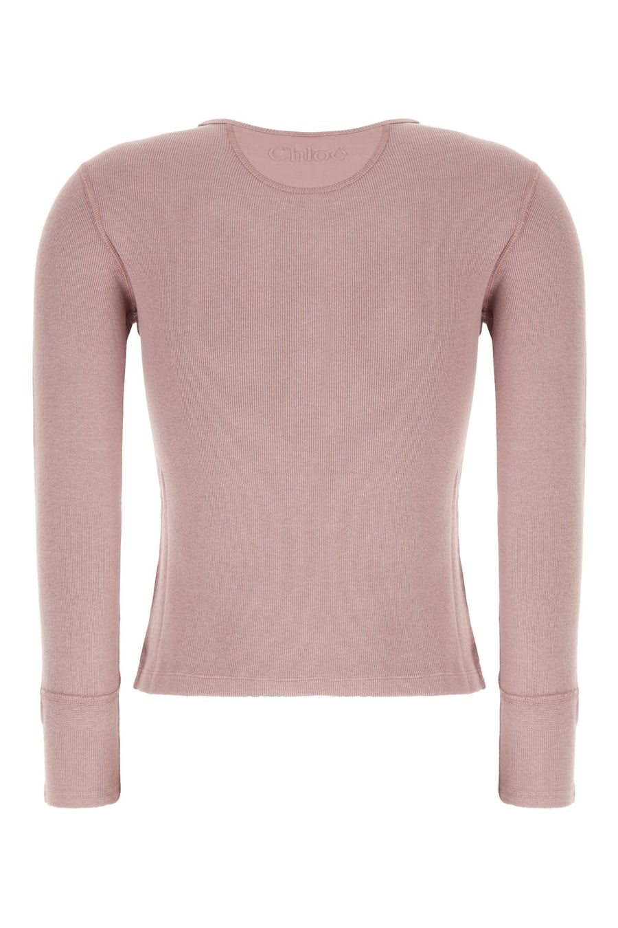 Chloé T-shirt in cotone rosa antico, view 2