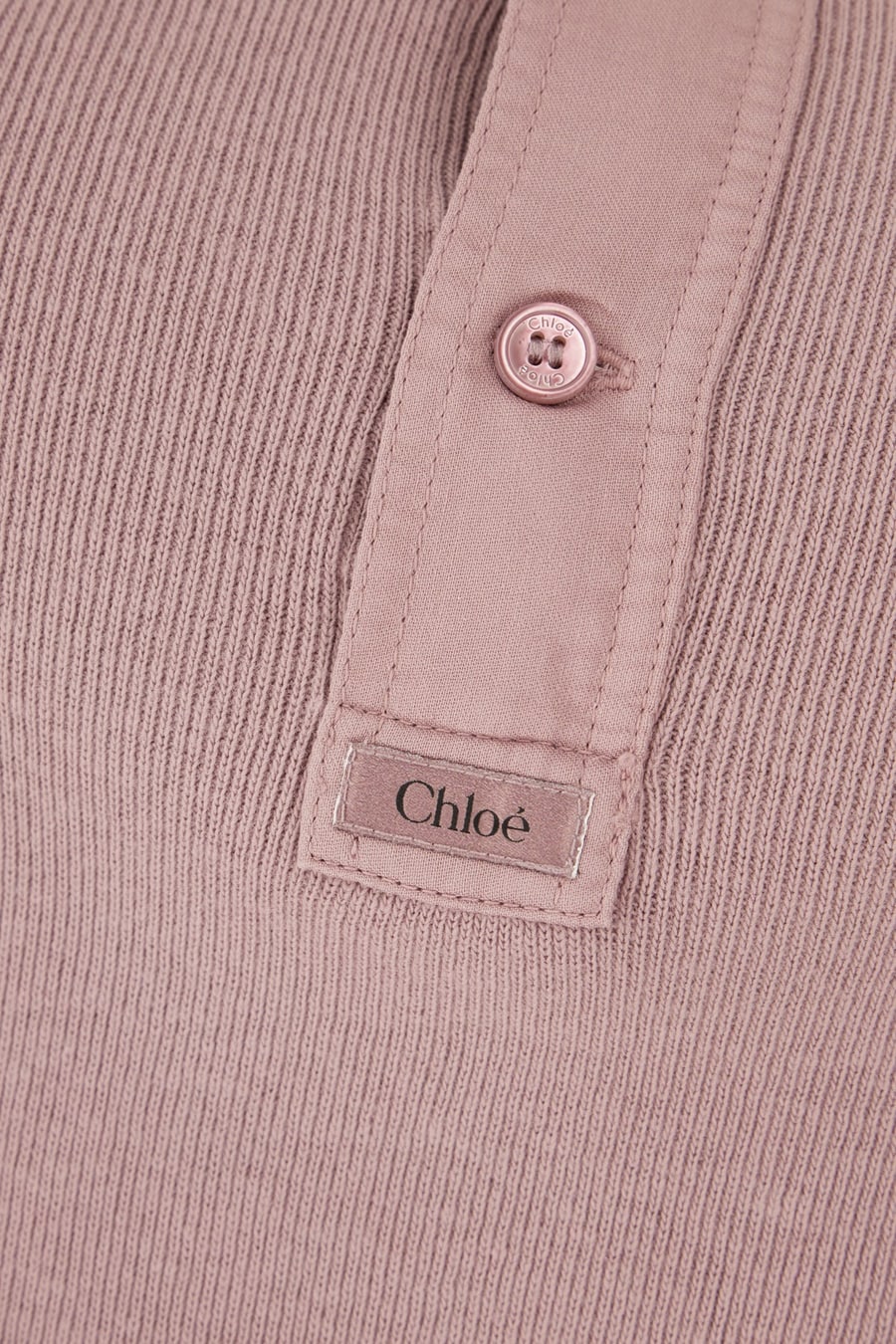 Chloé T-shirt in cotone rosa antico, view 3