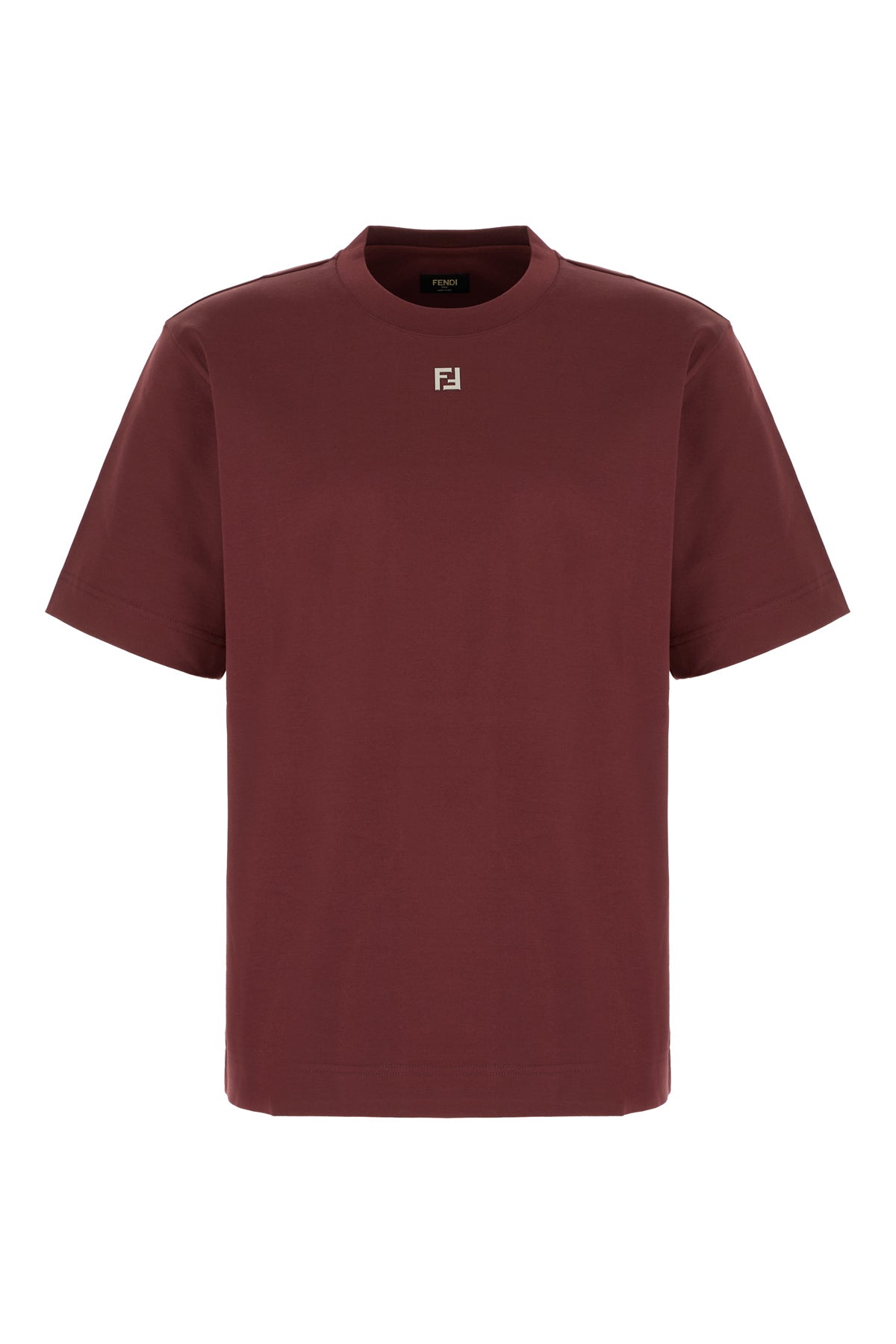 Fendi T-shirt oversize in cotone bordeaux