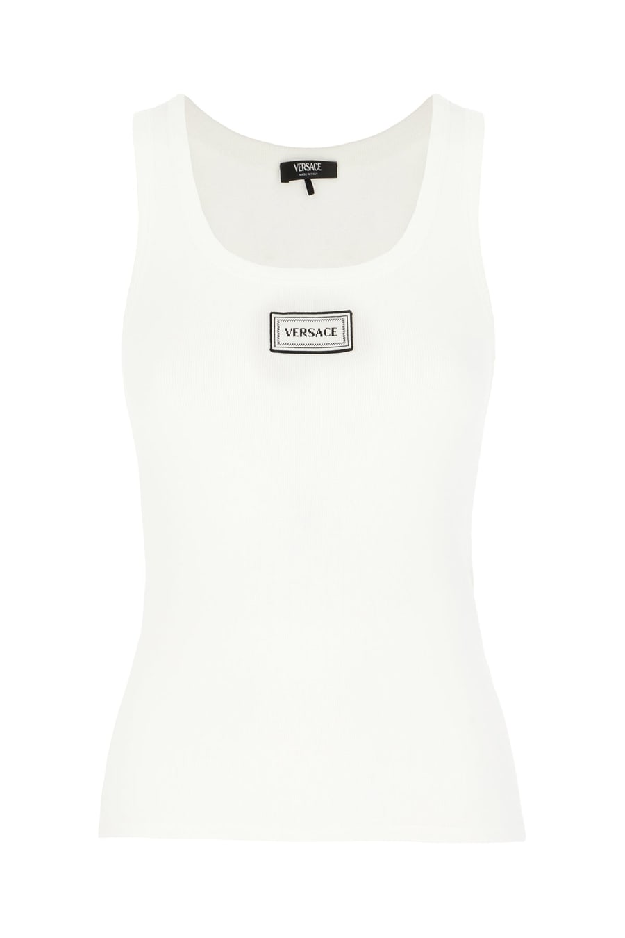 Versace Top in cotone stretch bianco