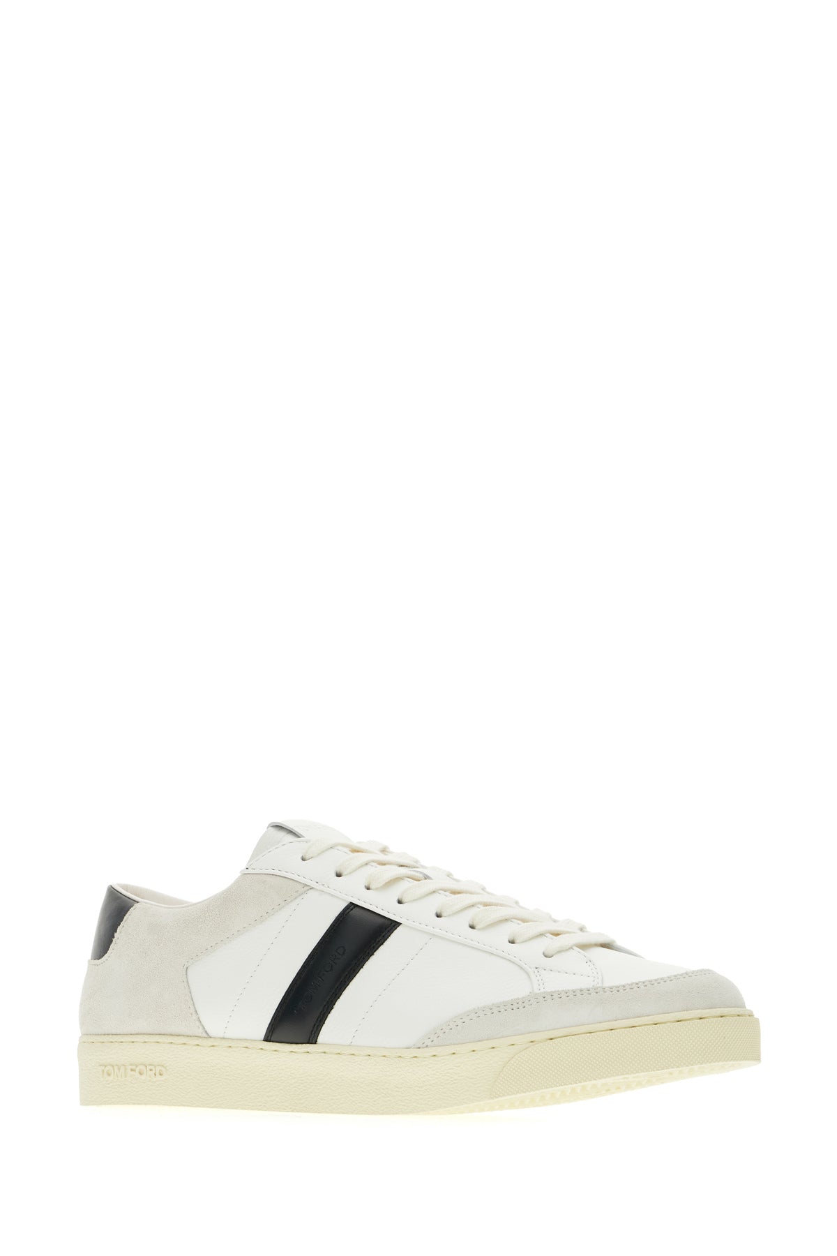 Tom Ford Sneakers multicolor in pelle scamosciata e pelle, view 2