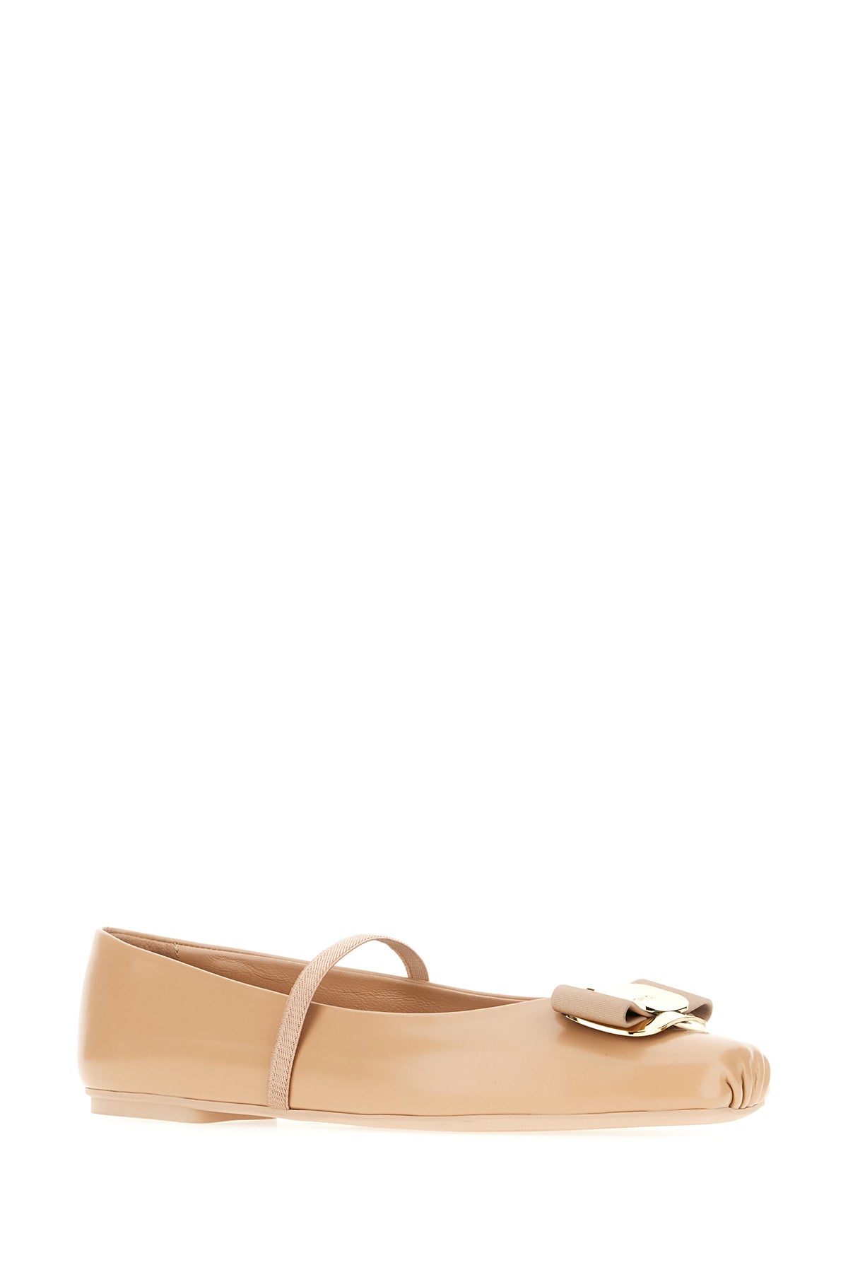 Ferragamo Ballerine Zina in nappa rosa cipria, view 2