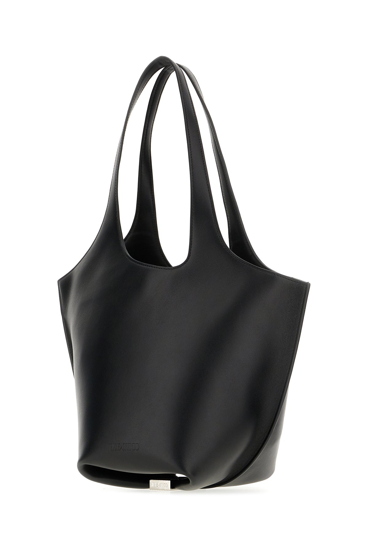 The Attico Borsa a spalla La Scoop media in pelle nera, view 2