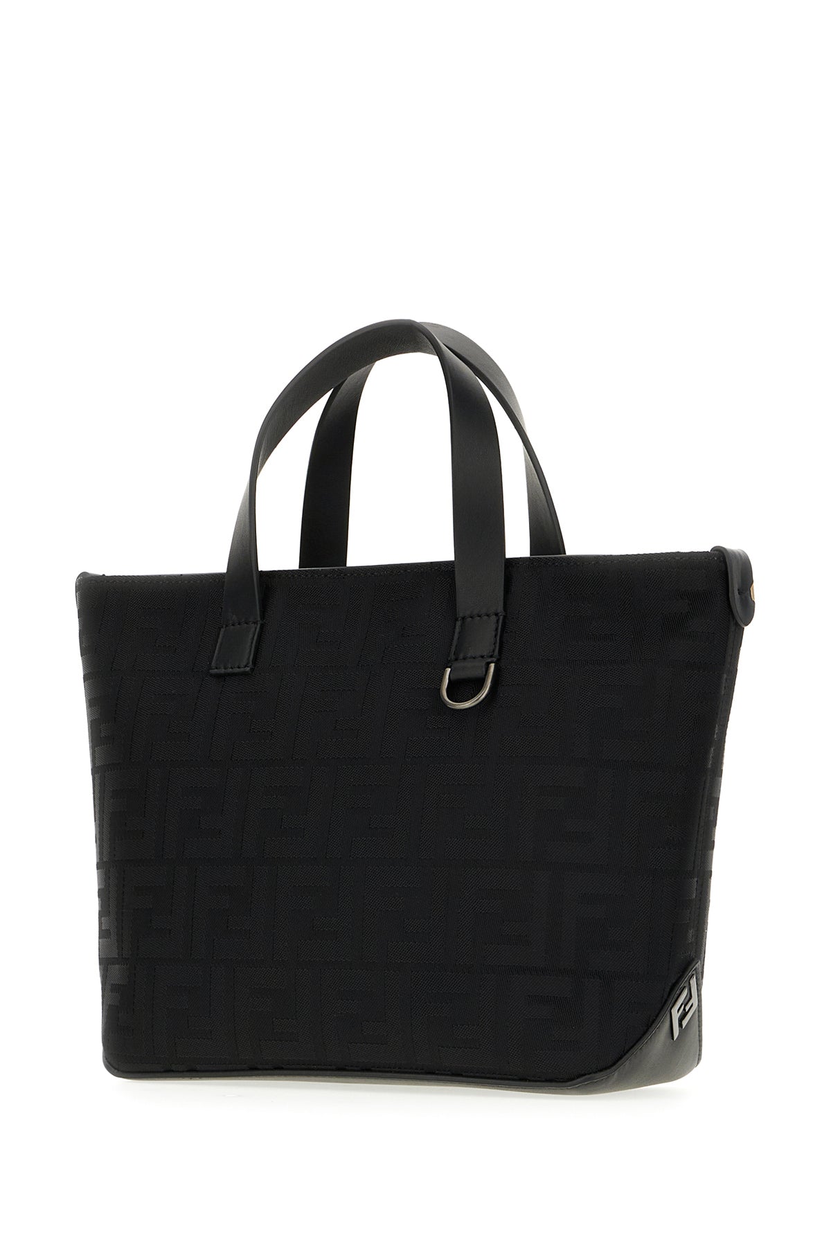 Fendi Borsa a mano in nylon nero, view 2