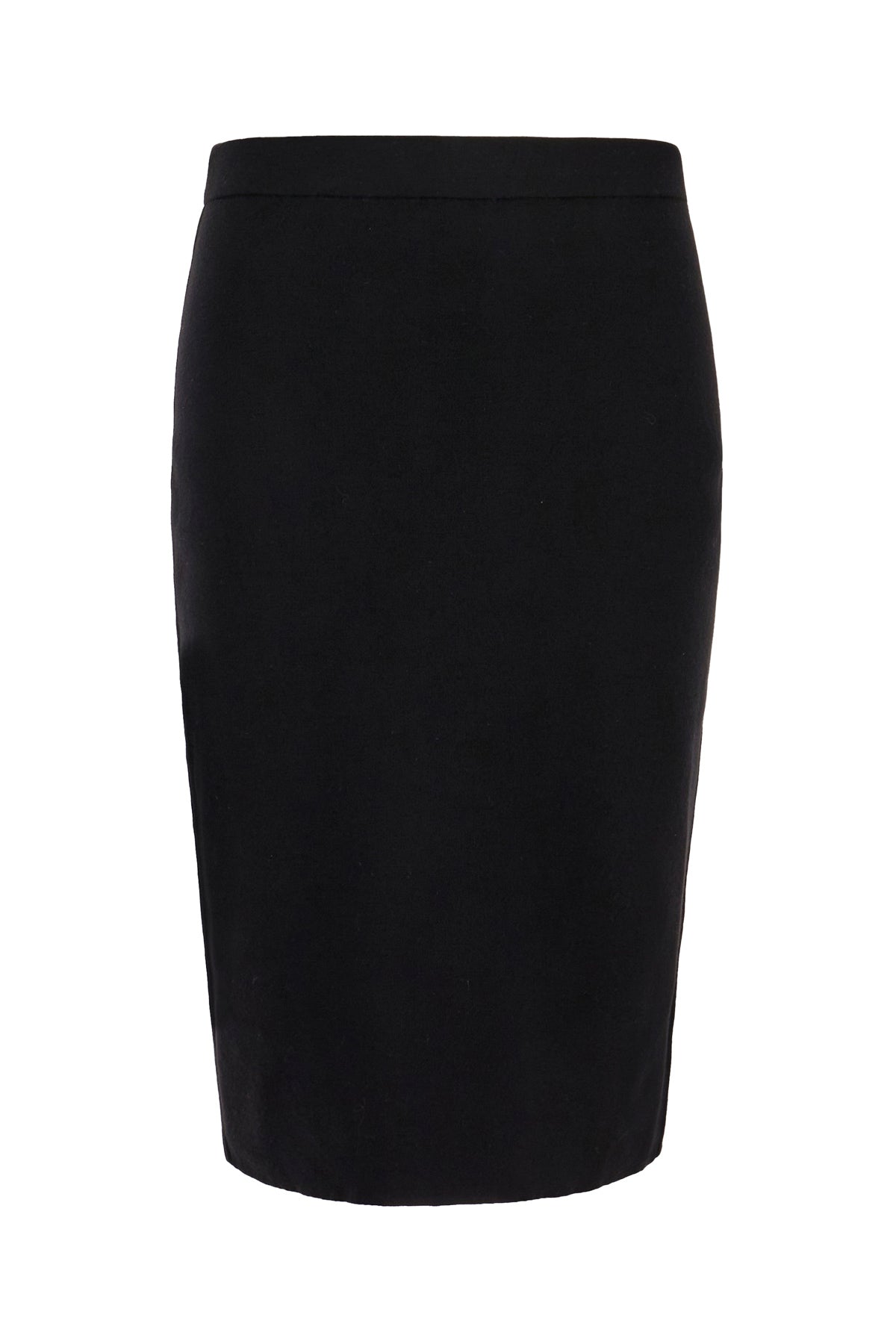 Saint Laurent Gonna in misto lana stretch nera, view 2