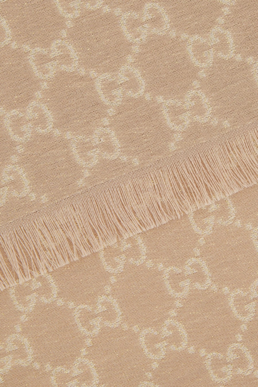 Gucci Sciarpa in misto lana beige, view 2