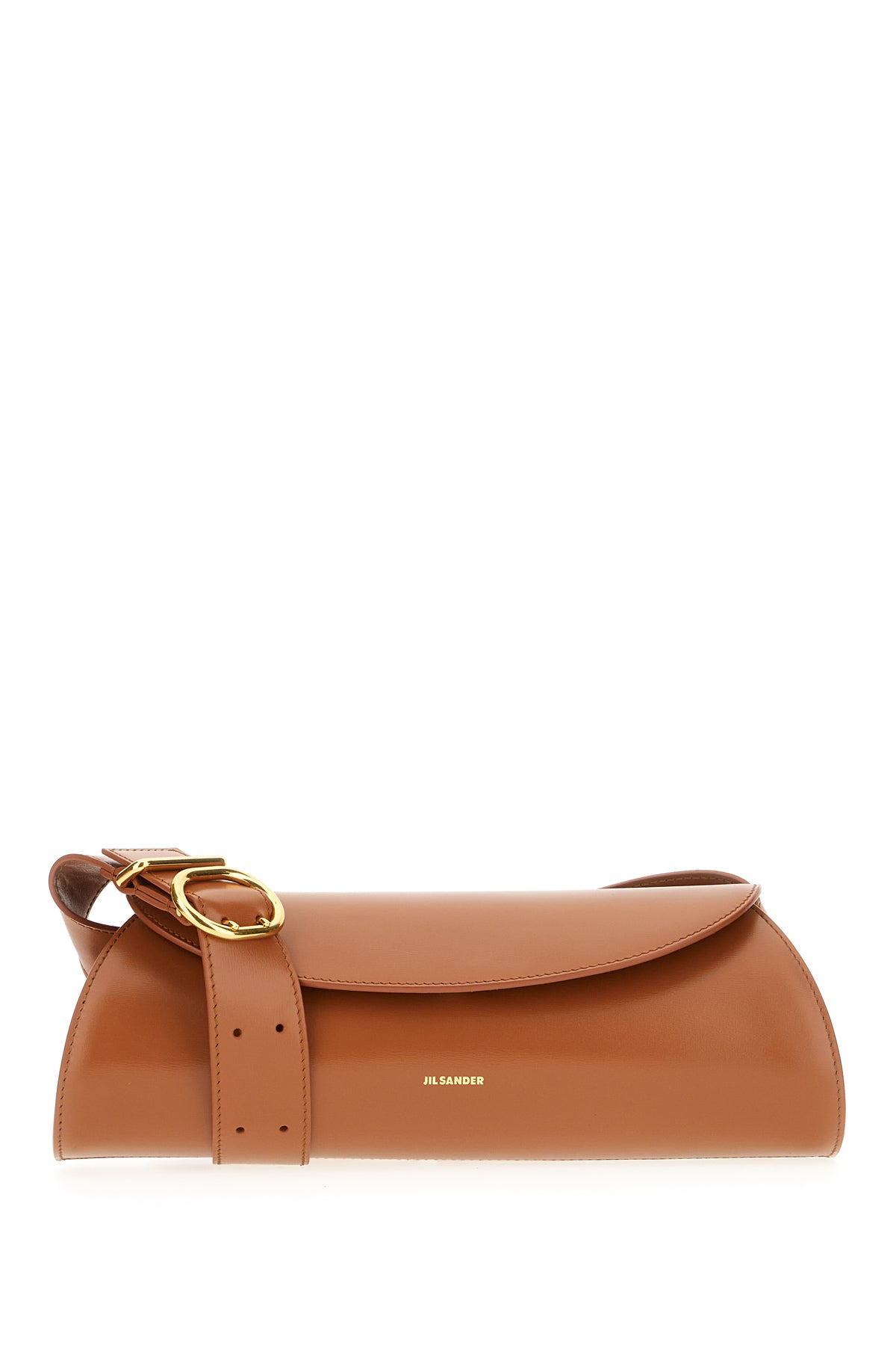 Jil Sander Borsa a spalla Cannolo piccola in pelle cognac