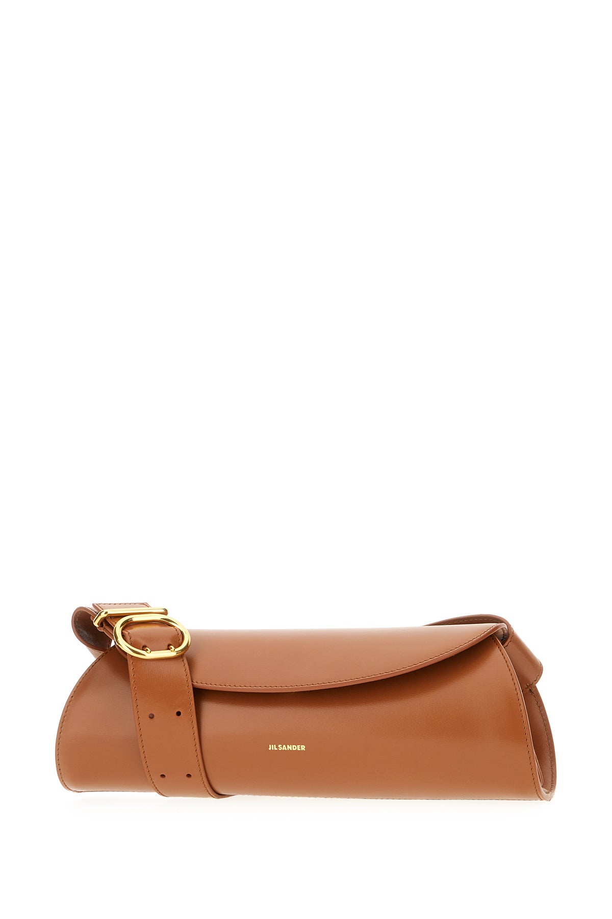 Jil Sander Borsa a spalla Cannolo piccola in pelle cognac, view 2