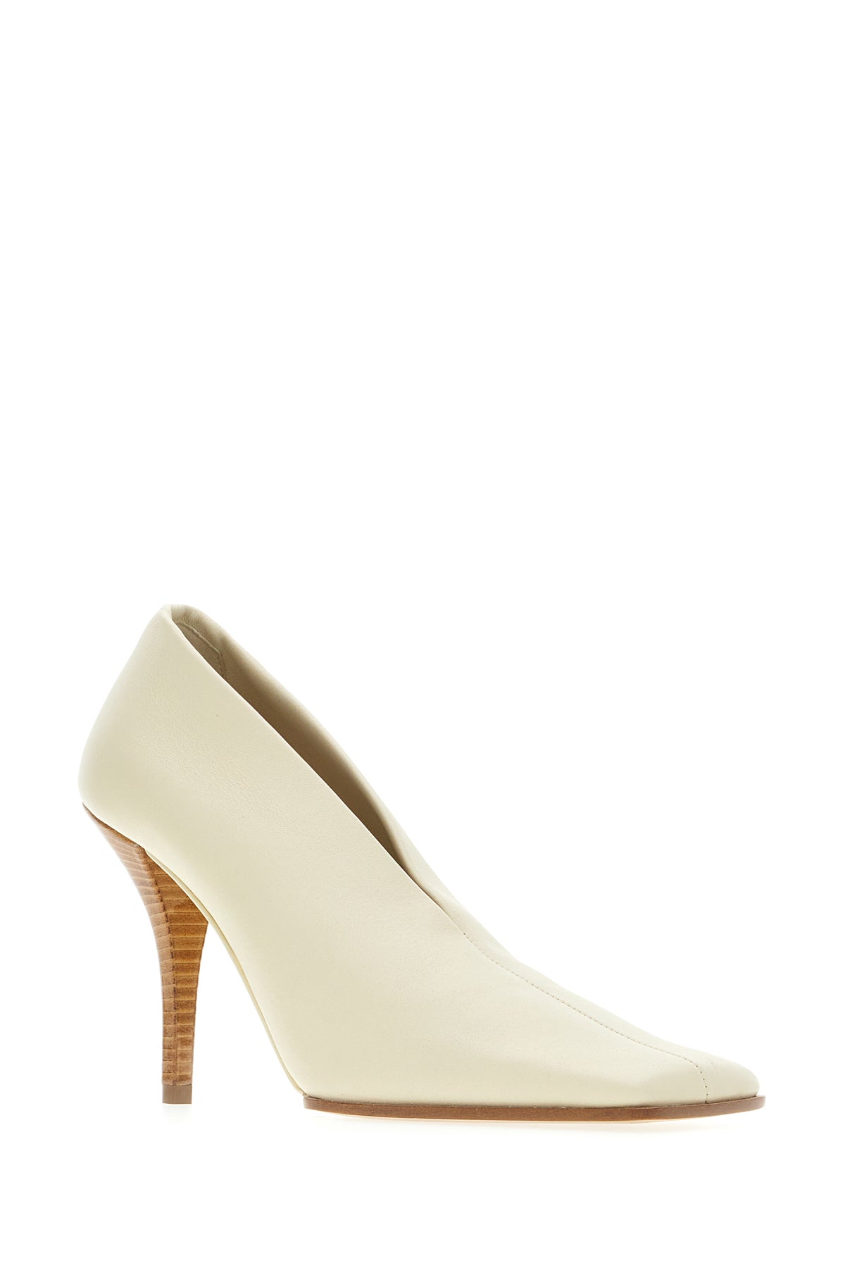 Alaïa Scarpe con tacco in pelle avorio, view 2