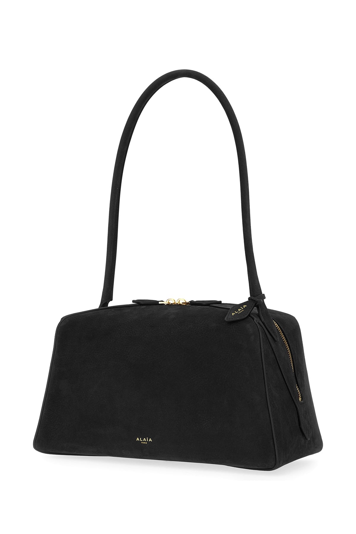 Alaïa Borsa a spalla Le Bouledogue in pelle scamosciata nera