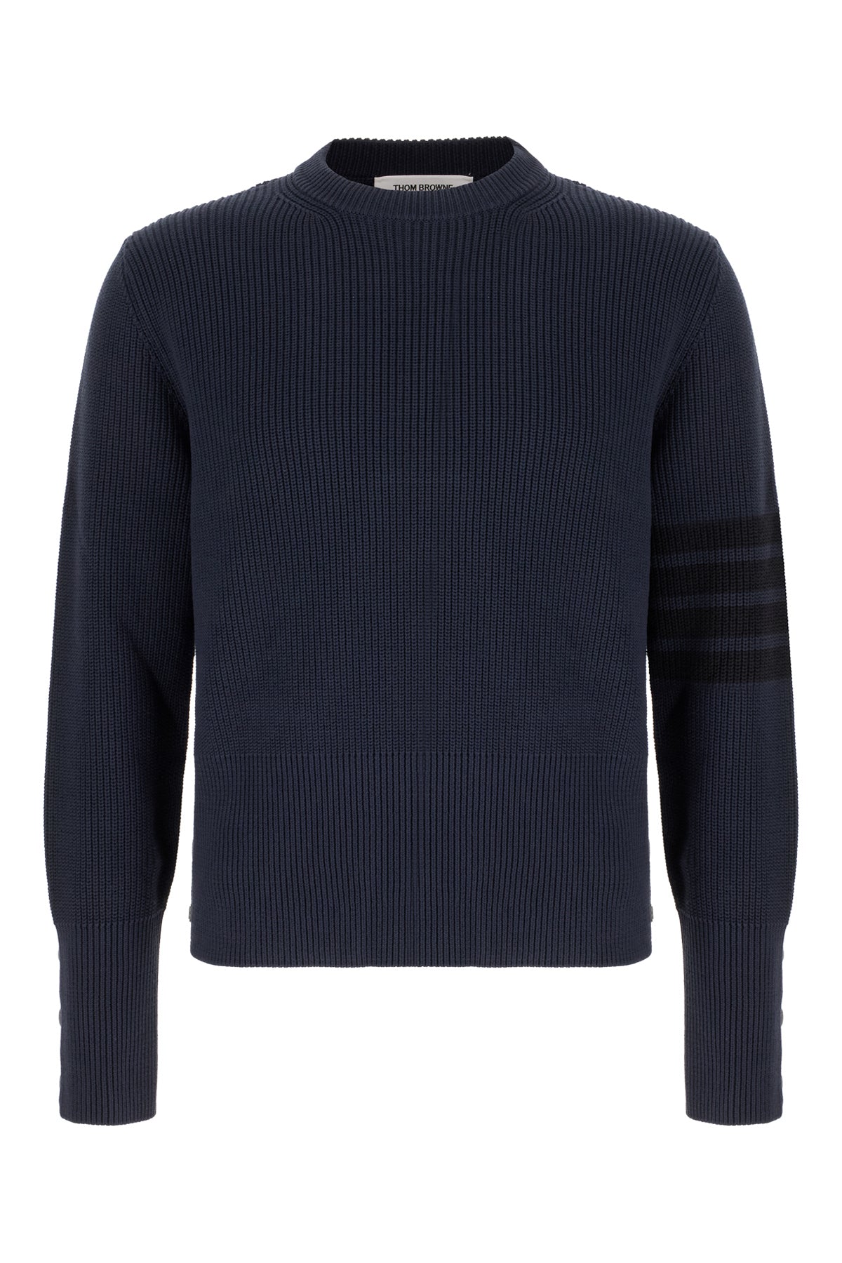Thom Browne Maglione in cotone blu notte