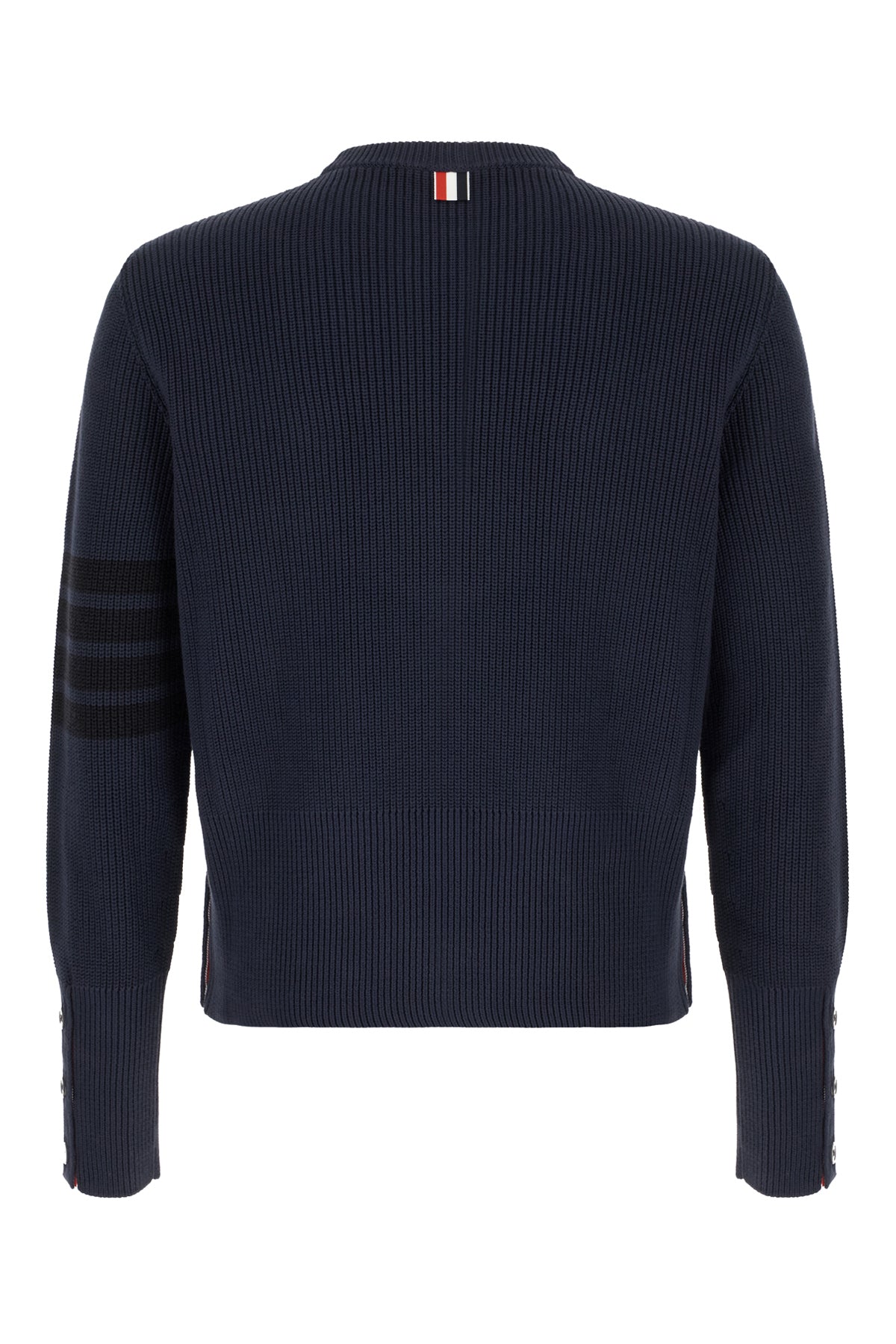 Thom Browne Maglione in cotone blu notte, view 2