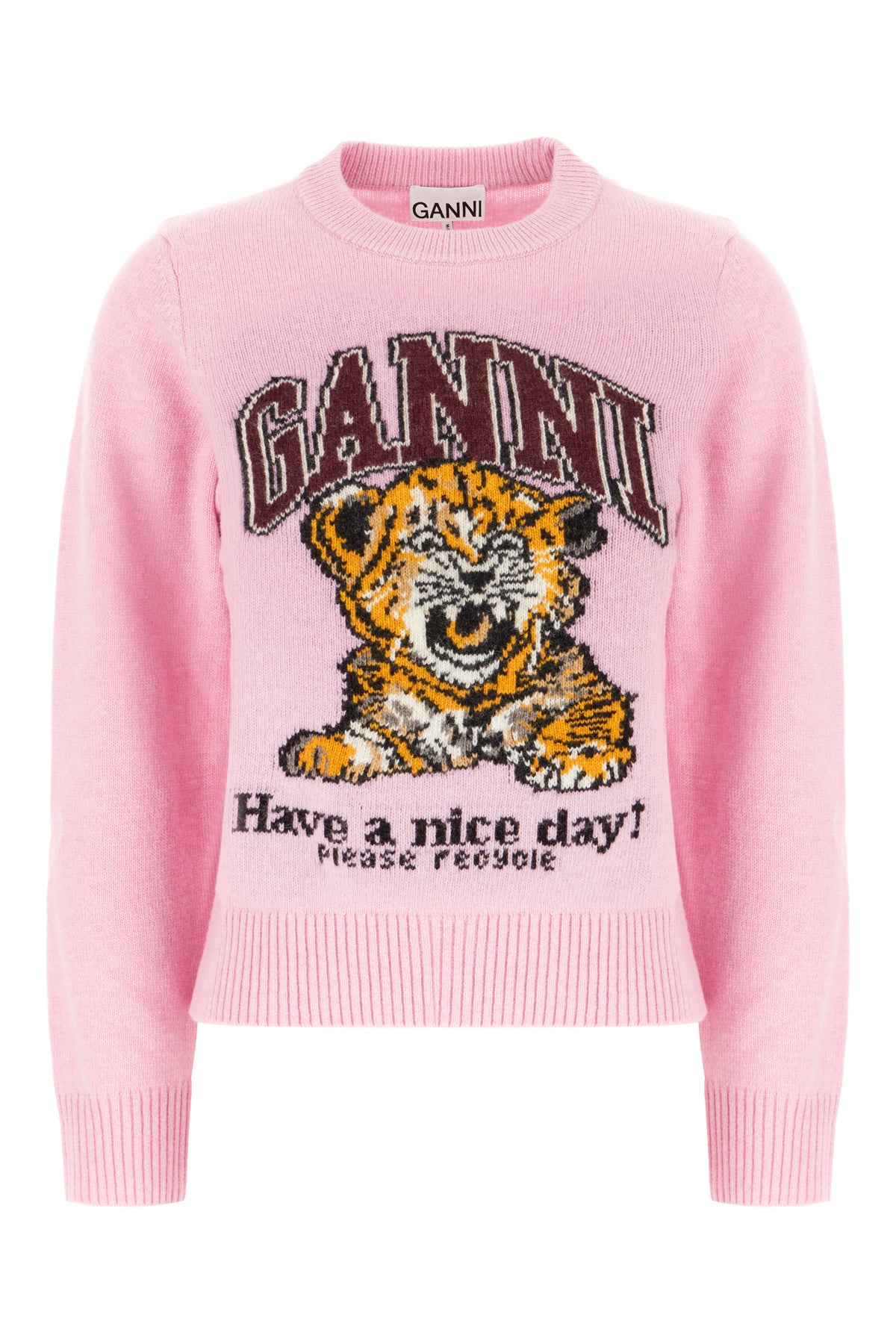 Ganni Maglione in misto lana rosa