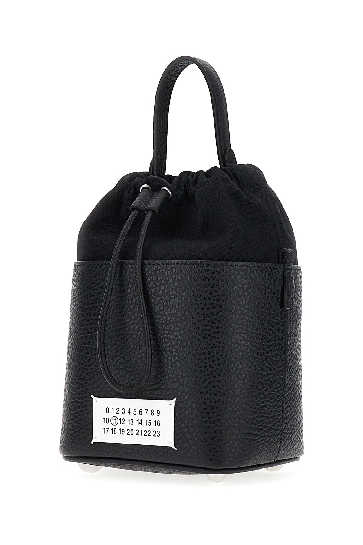 Maison Margiela Borsa a secchiello 5AC piccola in pelle nera, view 2