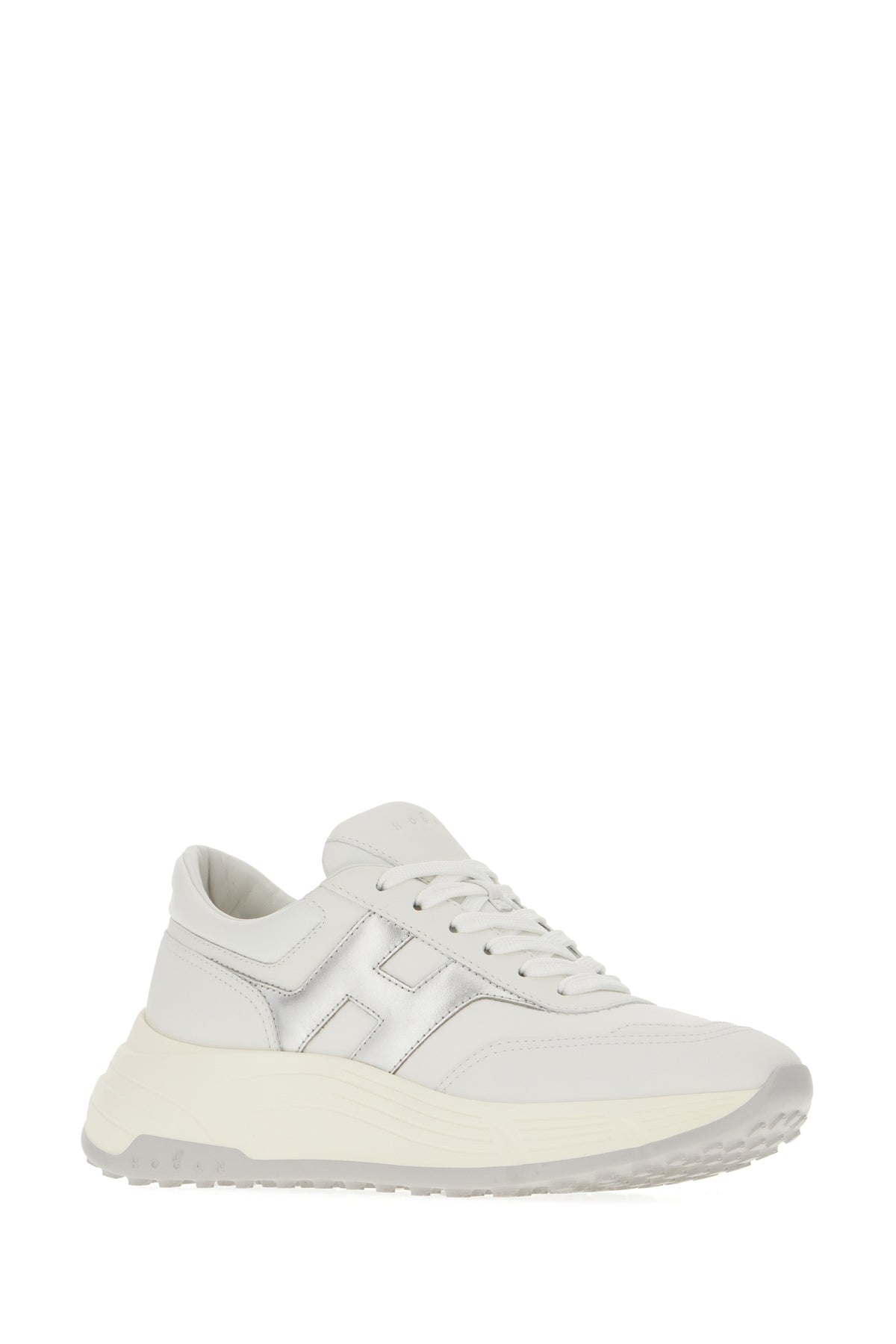 Hogan Sneakers H669 in pelle bianca, view 2