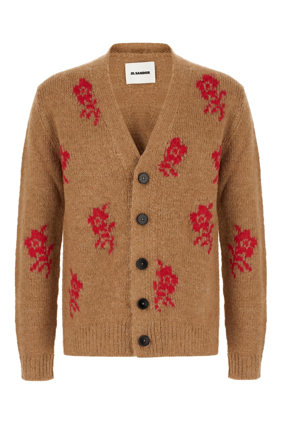 Jil Sander Cardigan in misto alpaca biscotto