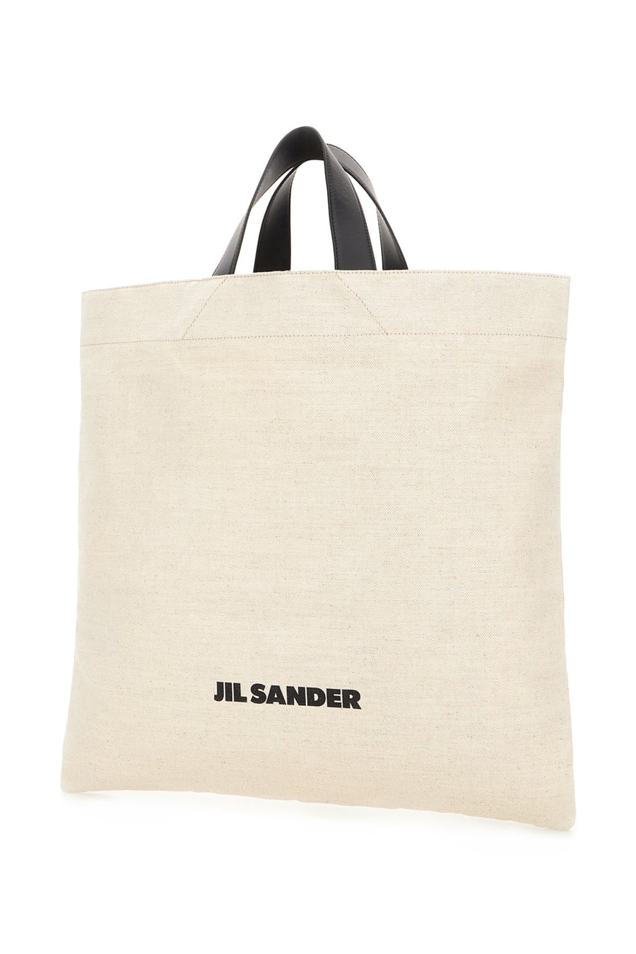 Jil Sander Borsa shopping in tela sabbia, view 2