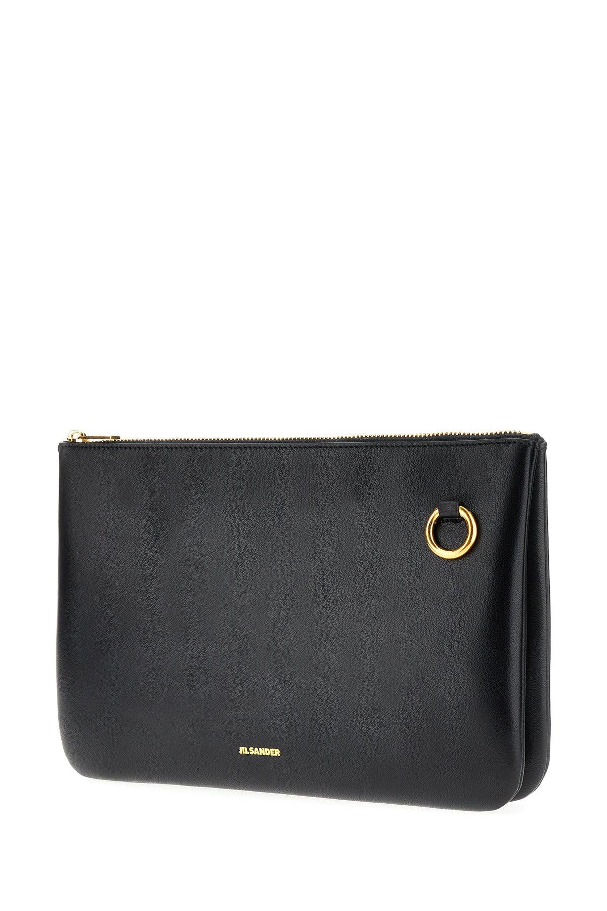 Jil Sander Borsa a tracolla in nappa nera, view 2