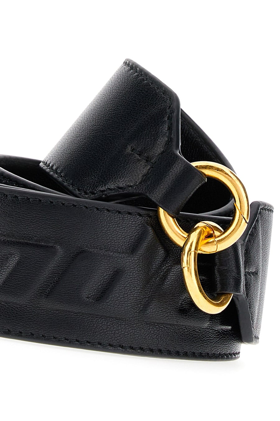 Jil Sander Tracolla per borsa in pelle nera, view 3