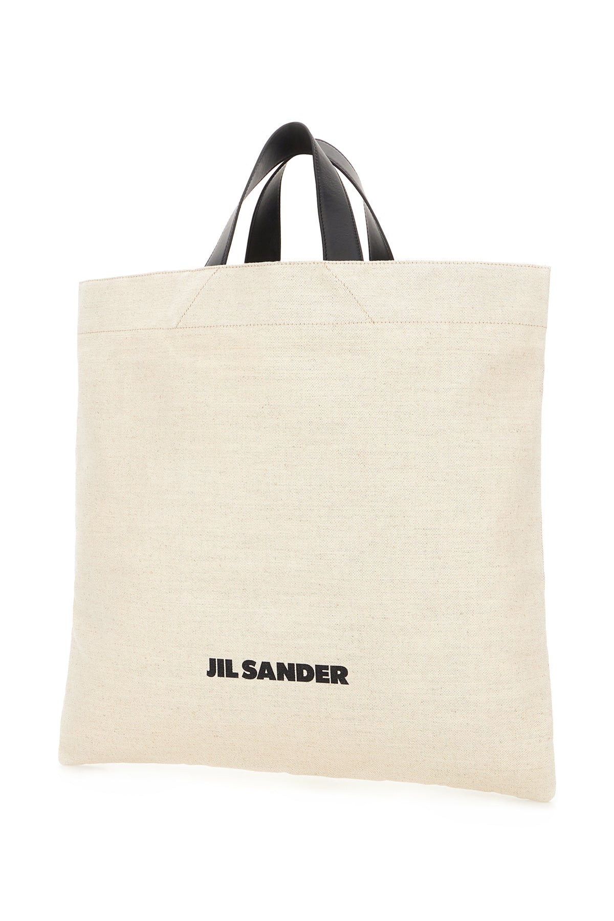 Jil Sander Borsa shopping in tela sabbia, view 2