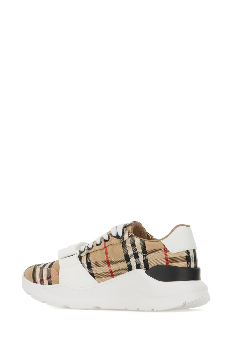Burberry Sneakers multicolor in pelle e tessuto, view 3
