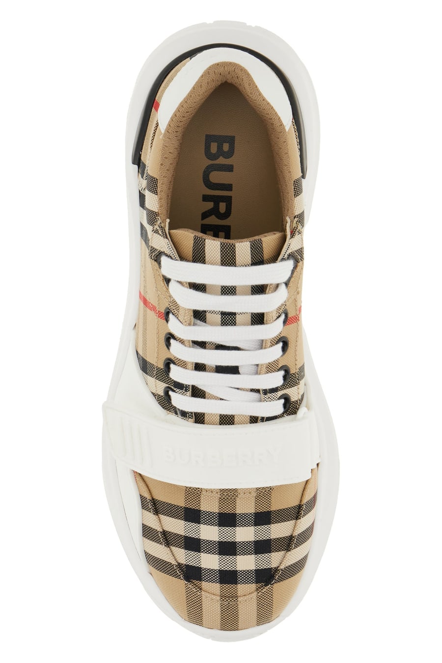 Burberry Sneakers multicolor in pelle e tessuto, view 4