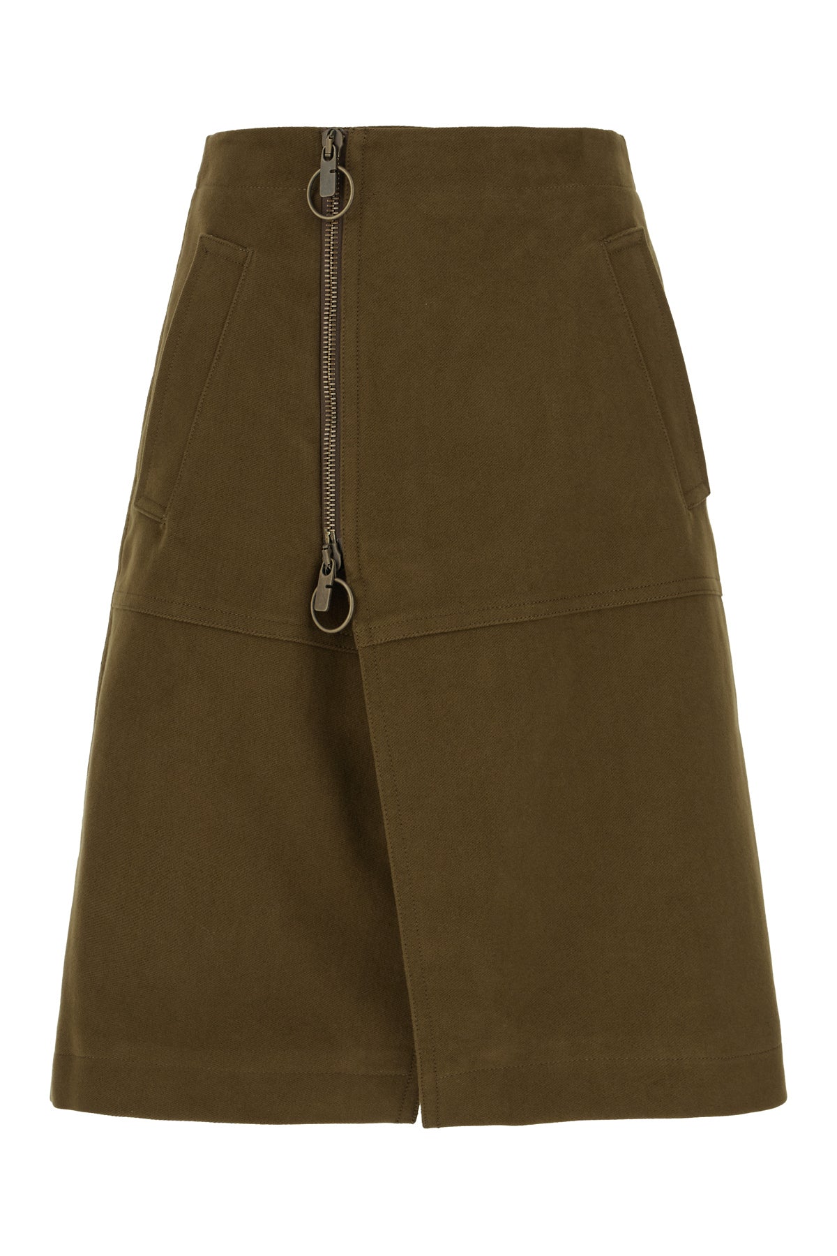 Burberry Gonna in cotone verde militare