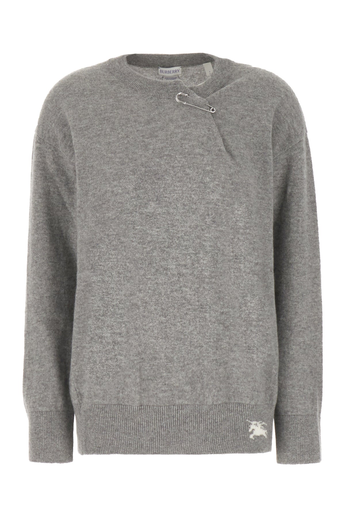 Burberry Maglione in cashmere grigio melangé