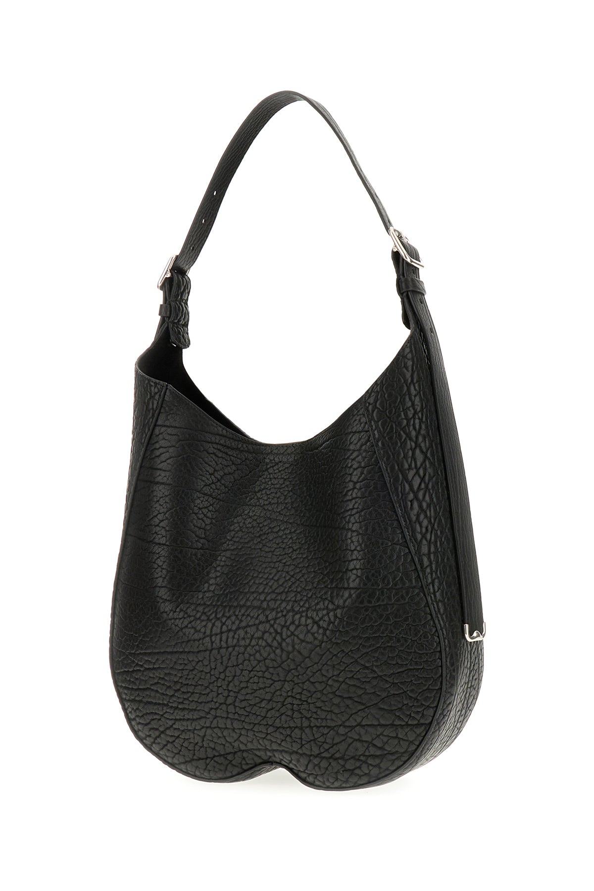 Burberry Borsa a spalla Chess media in pelle nera, view 2