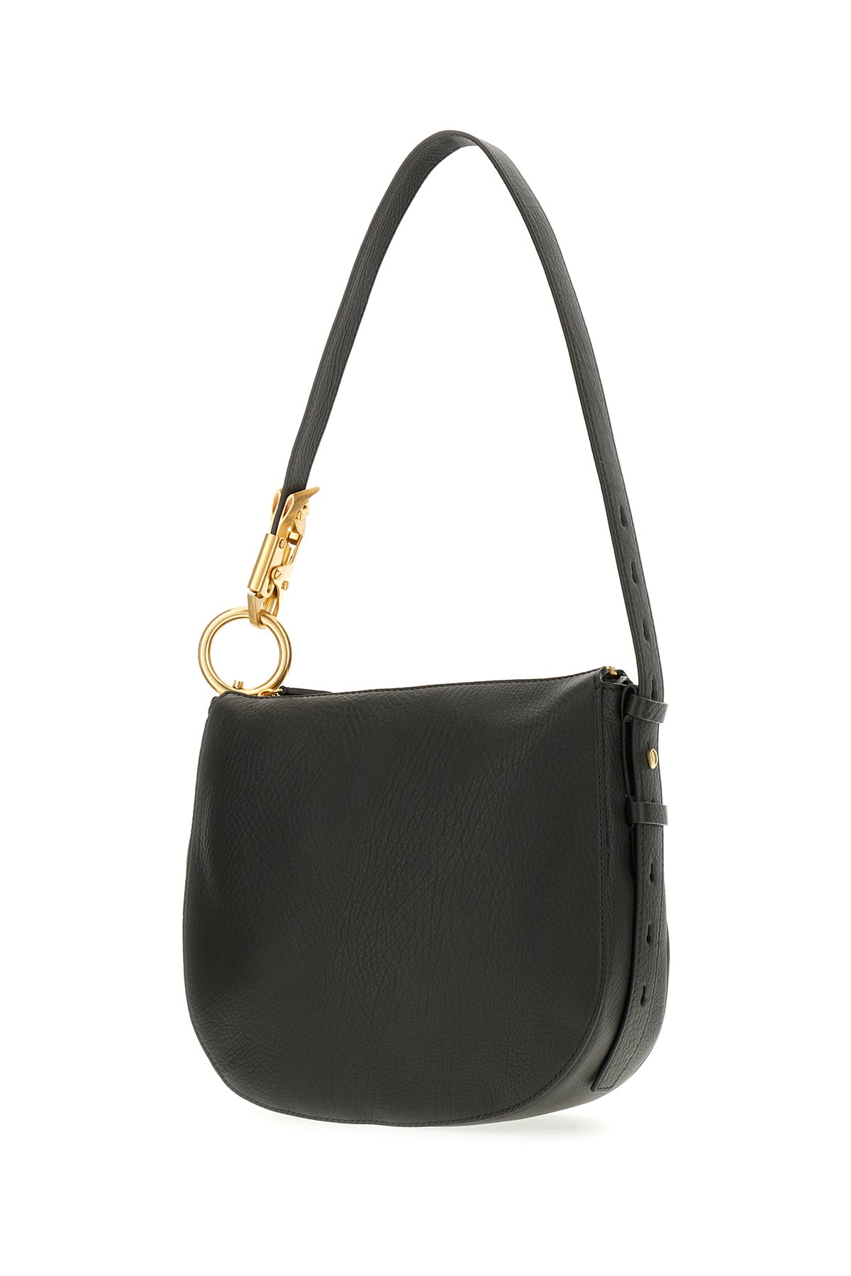 Burberry Borsa a spalla Knight piccola in pelle nera, view 2
