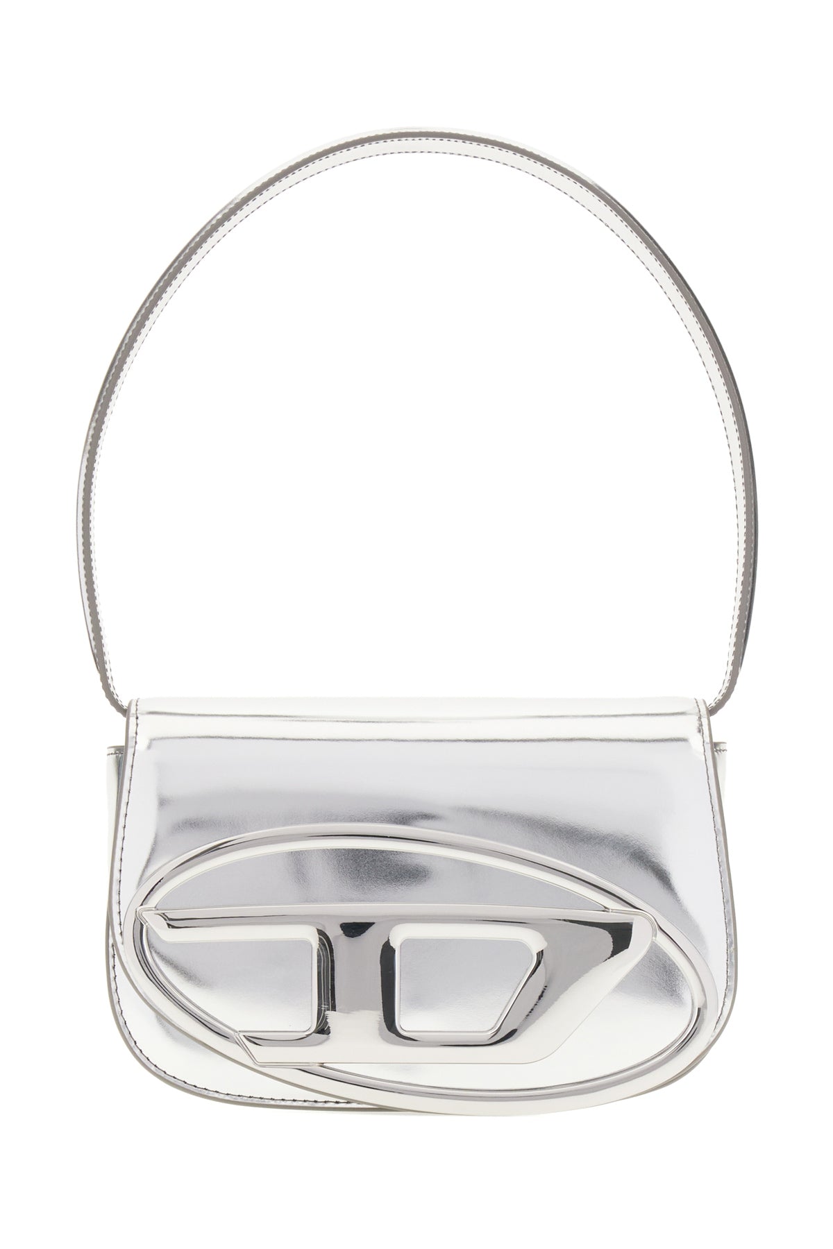 Diesel Borsa a mano 1DR in pelle argento