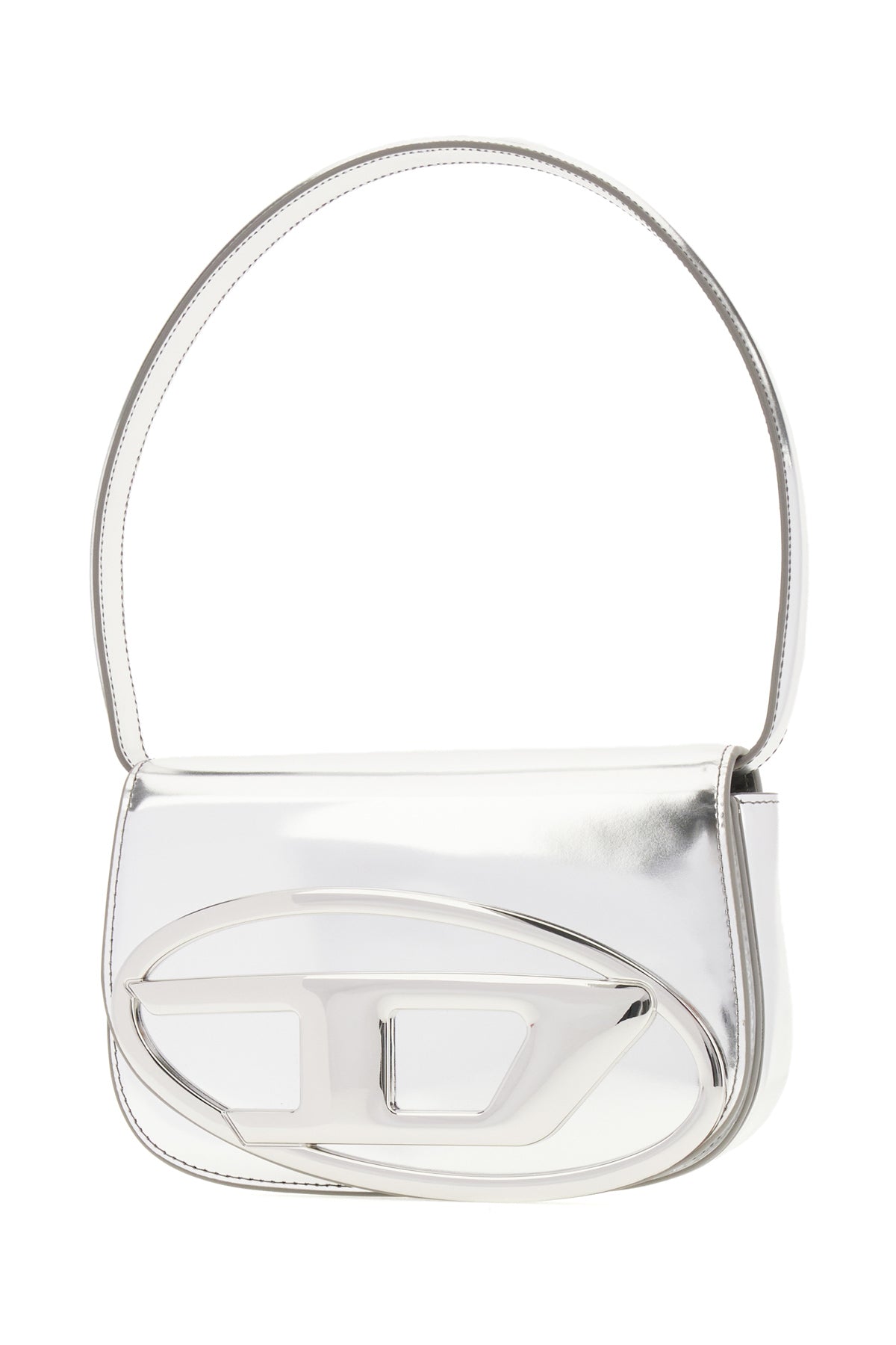 Diesel Borsa a mano 1DR in pelle argento, view 2