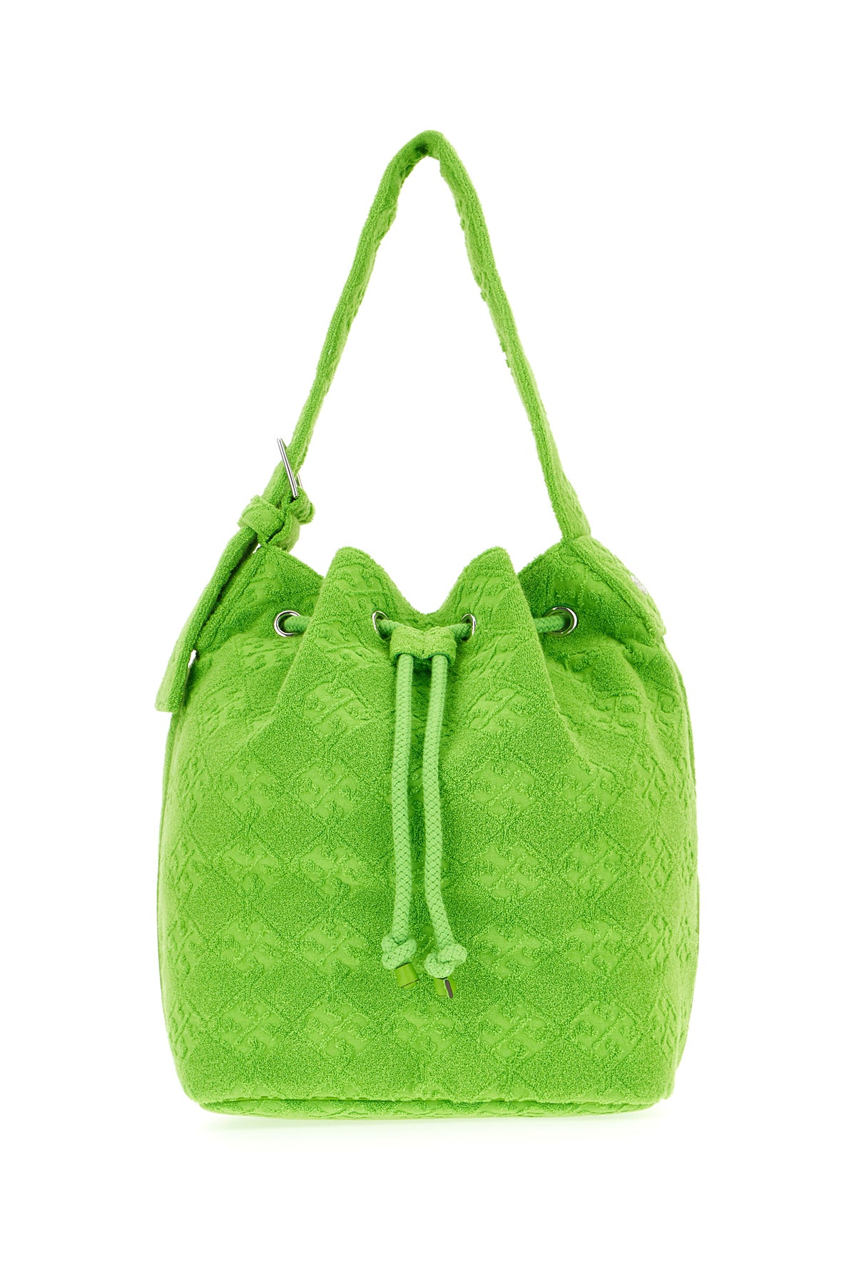 Tory Burch Borsa a secchiello in spugna verde fluo