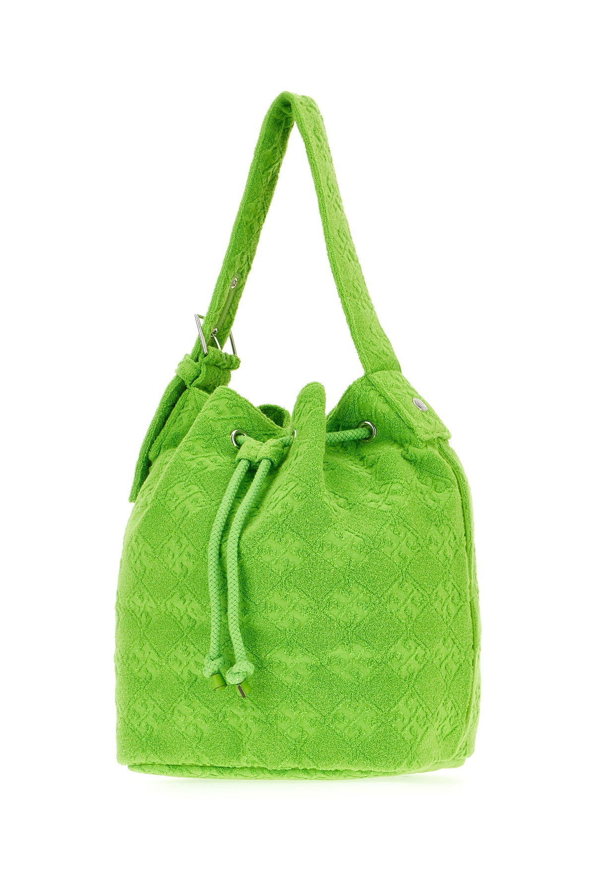 Tory Burch Borsa a secchiello in spugna verde fluo, view 2