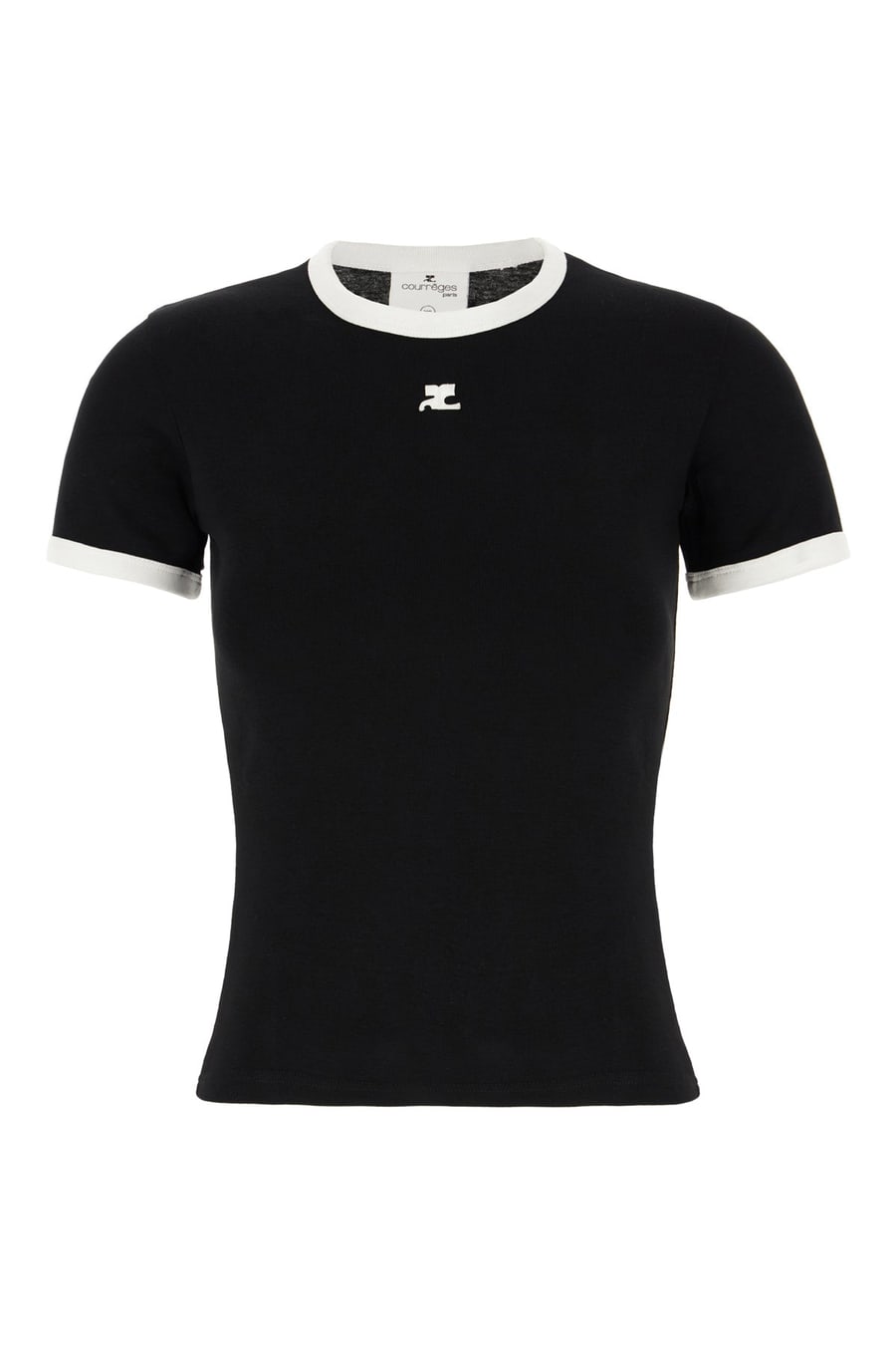 COURREGES T-shirt in cotone nero