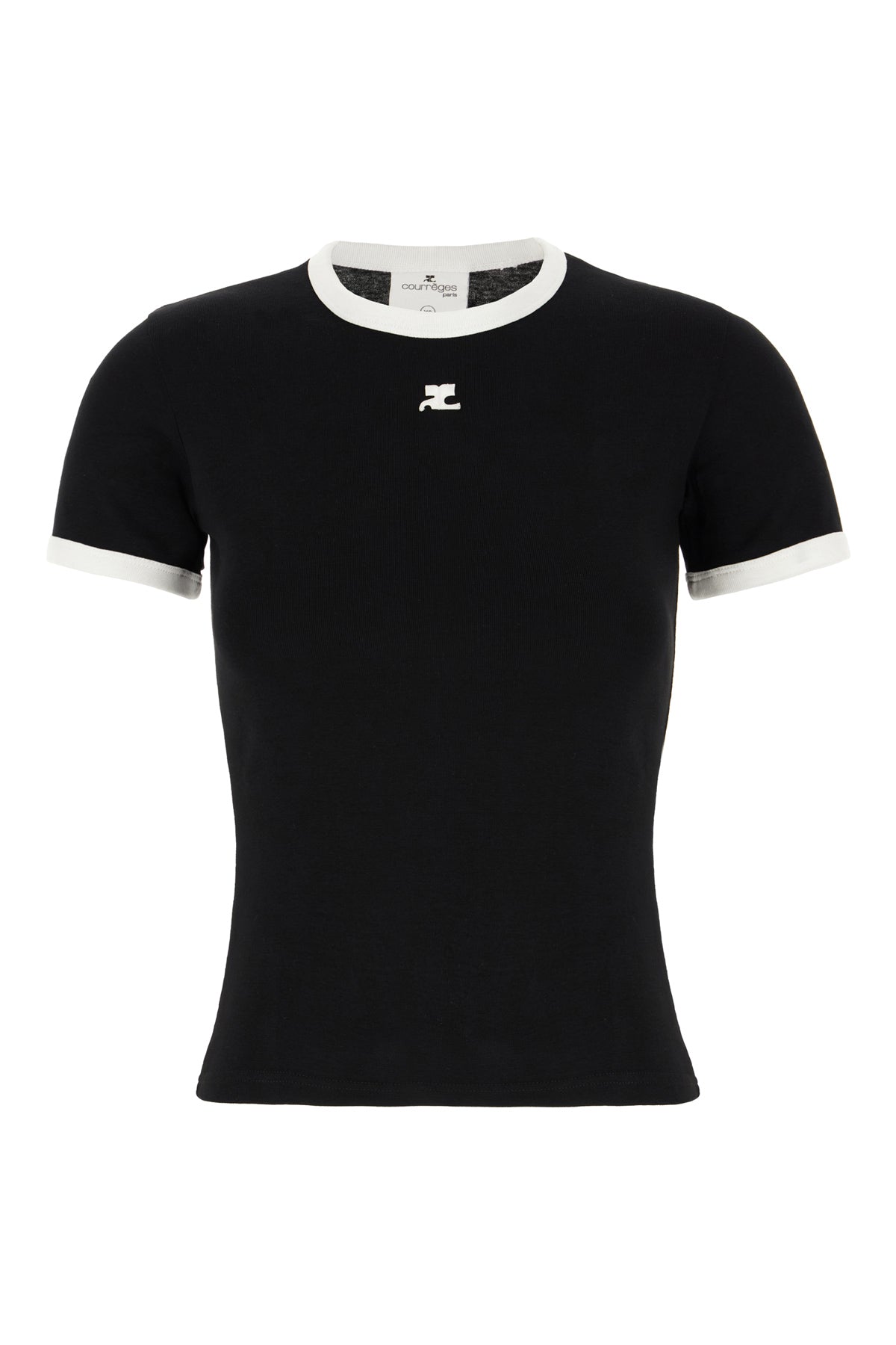 COURREGES T-shirt in cotone nero