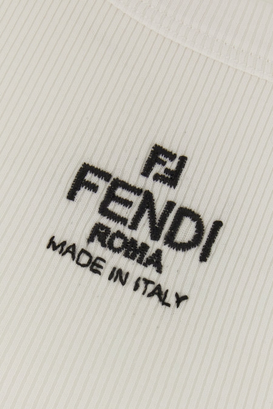 Fendi Top in cotone stretch bianco, view 3