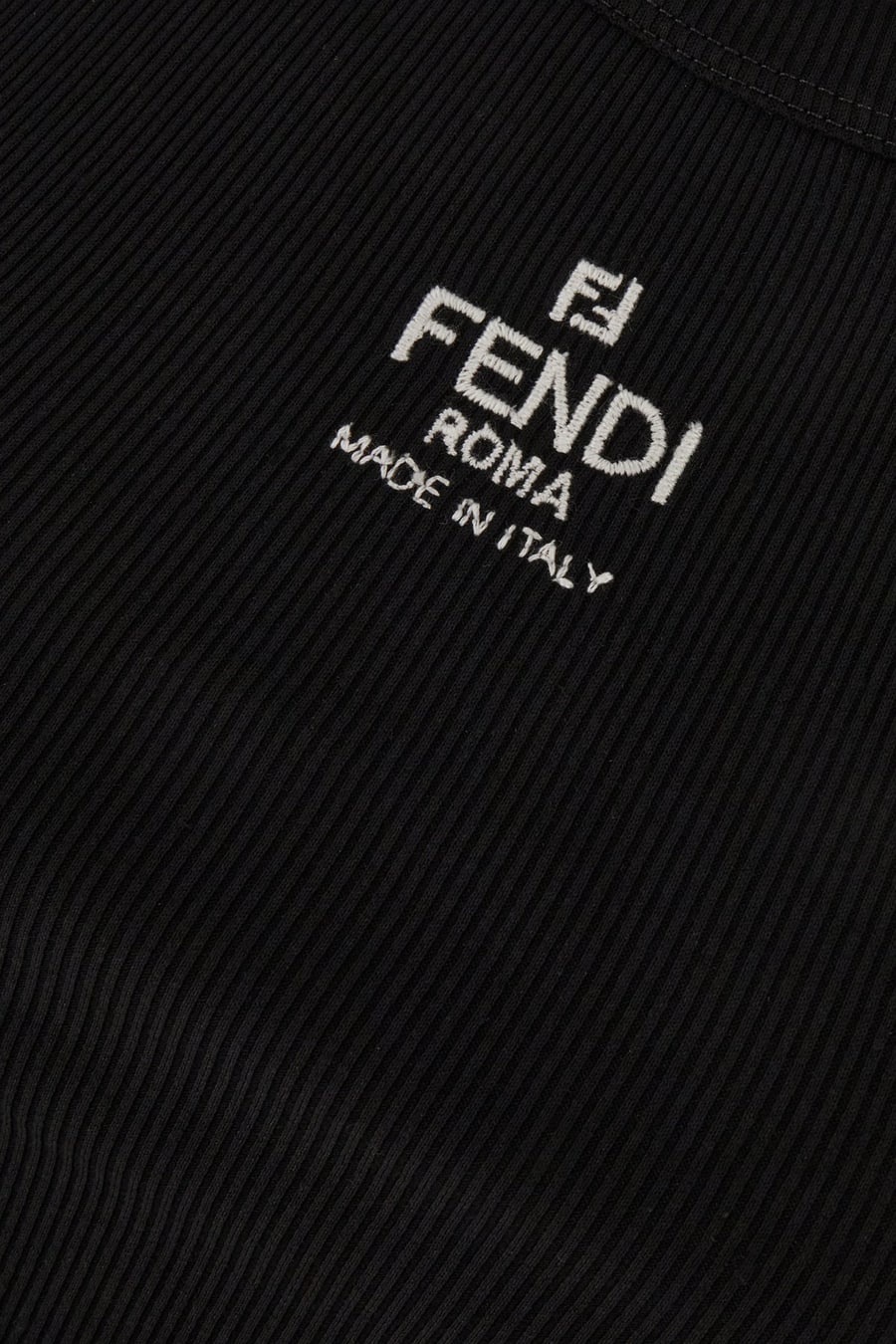 Fendi Top in cotone stretch nero, view 3