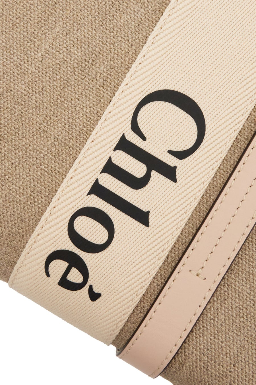 Chloé Borsa shopping Woody media in lino cappuccino, view 4