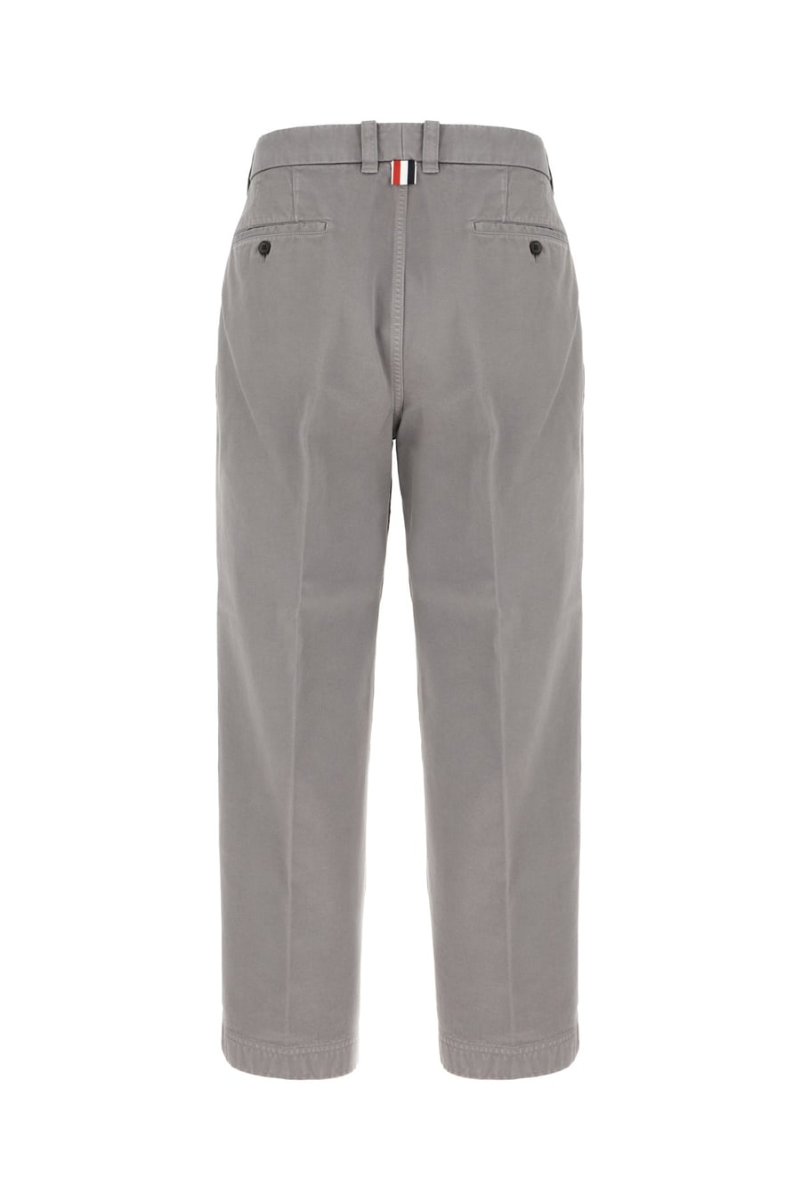 Thom Browne Pantalone chino in cotone grigio, view 2