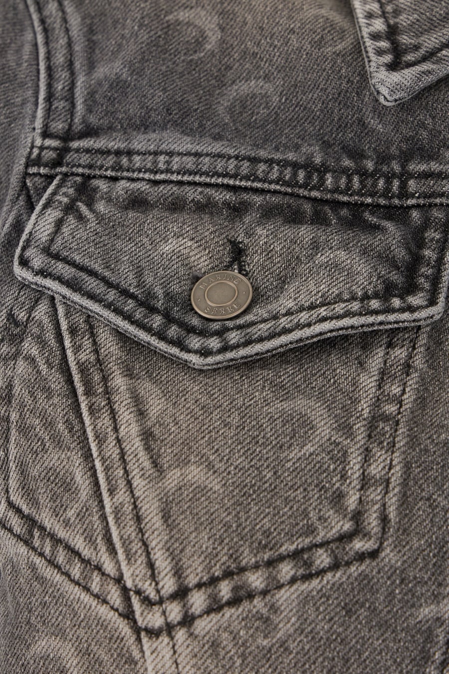 MARINE SERRE Giubbino in denim grigio, view 3