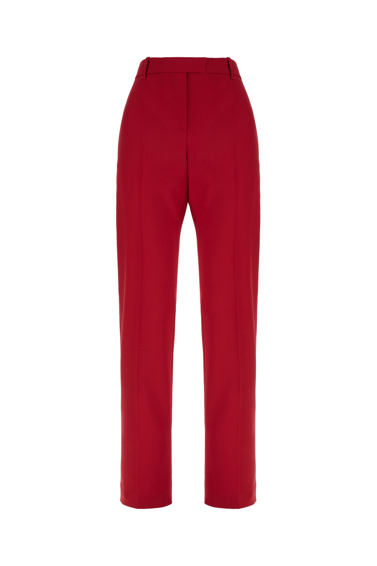 Alexander McQueen Pantalone in misto lana stretch rossa