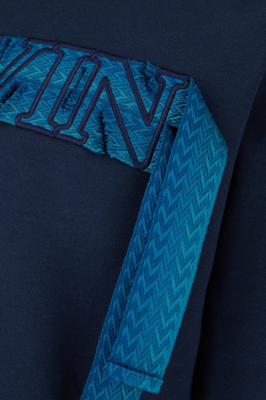 LANVIN Felpa in cotone blu, view 3