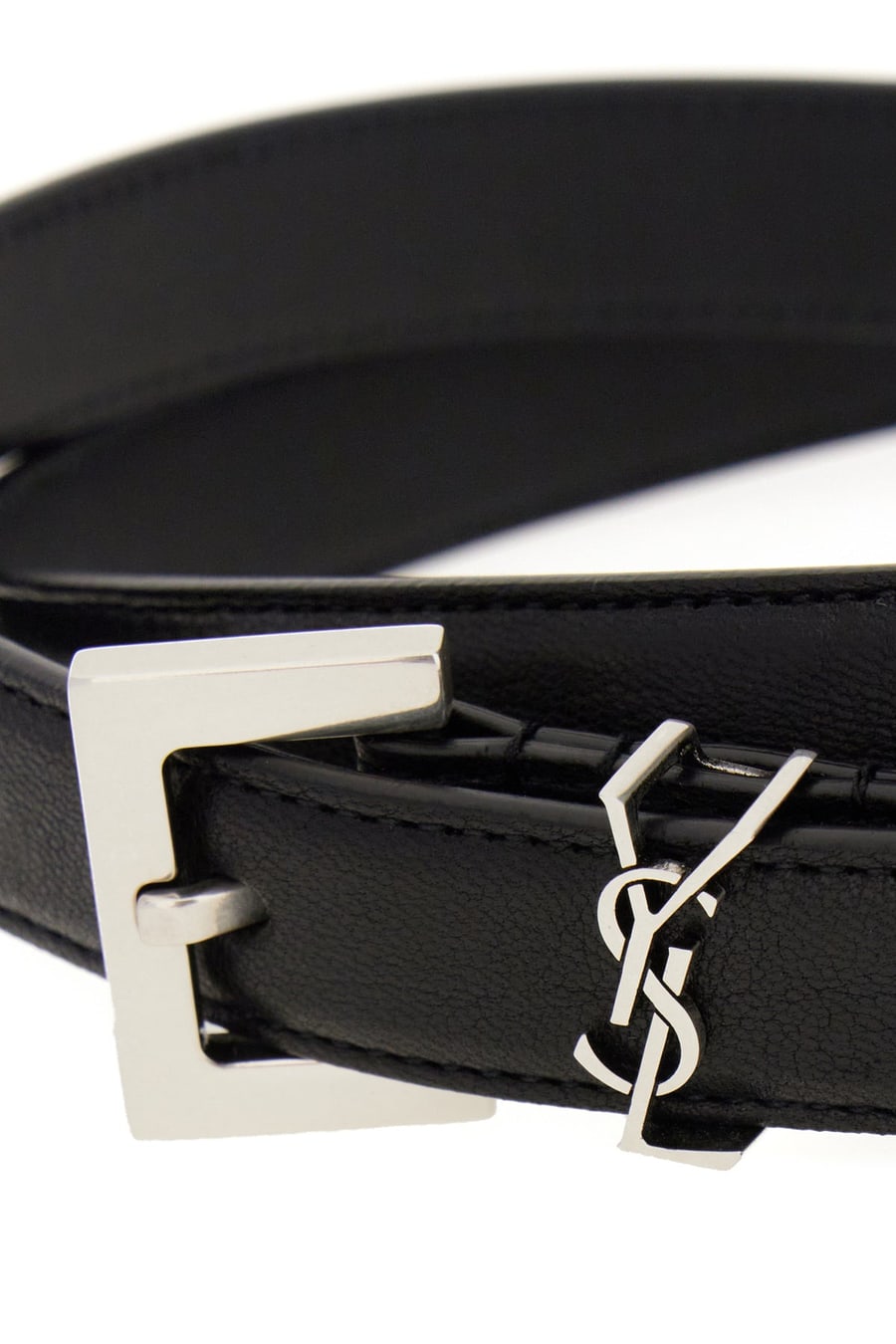 Saint Laurent Cintura in pelle nera, view 3