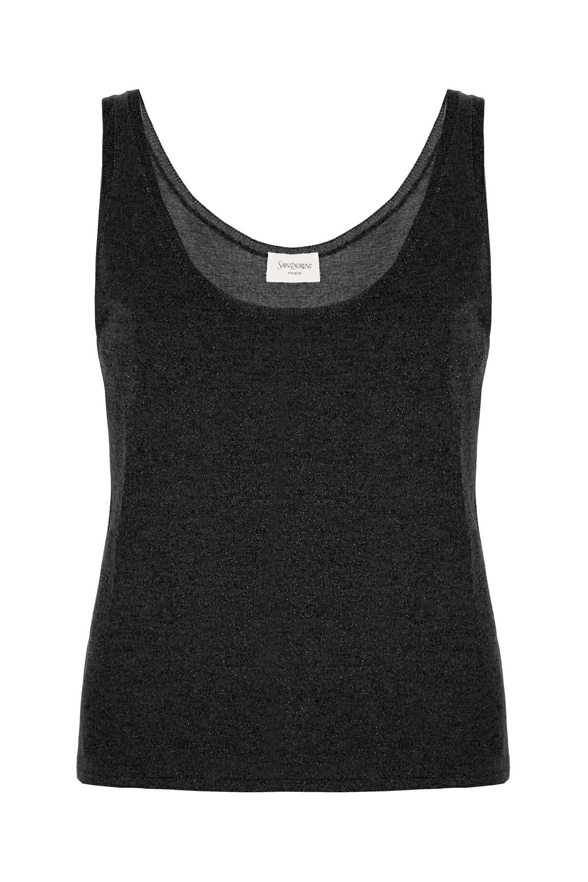 Saint Laurent Top in misto viscosa nera