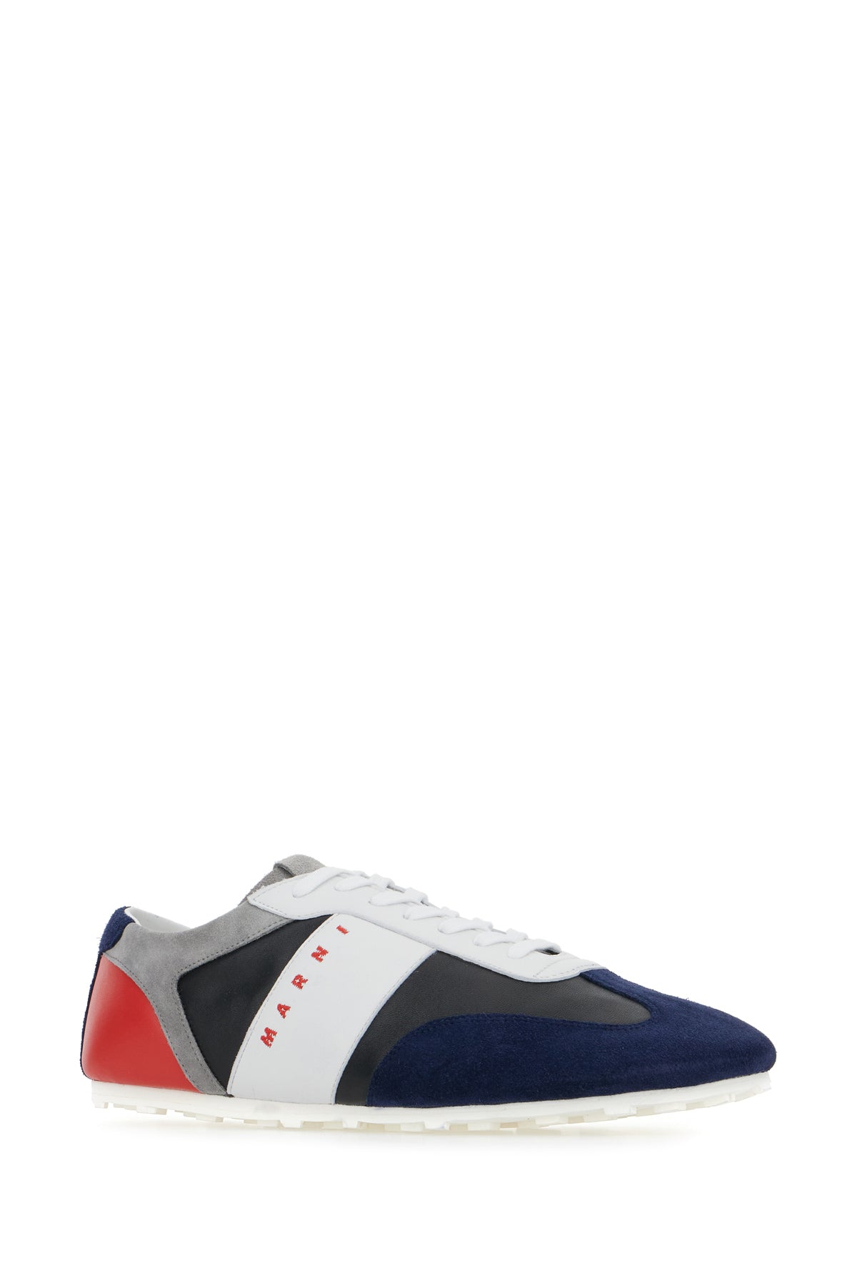 Marni Sneakers multicolor in pelle scamosciata e pelle, view 2